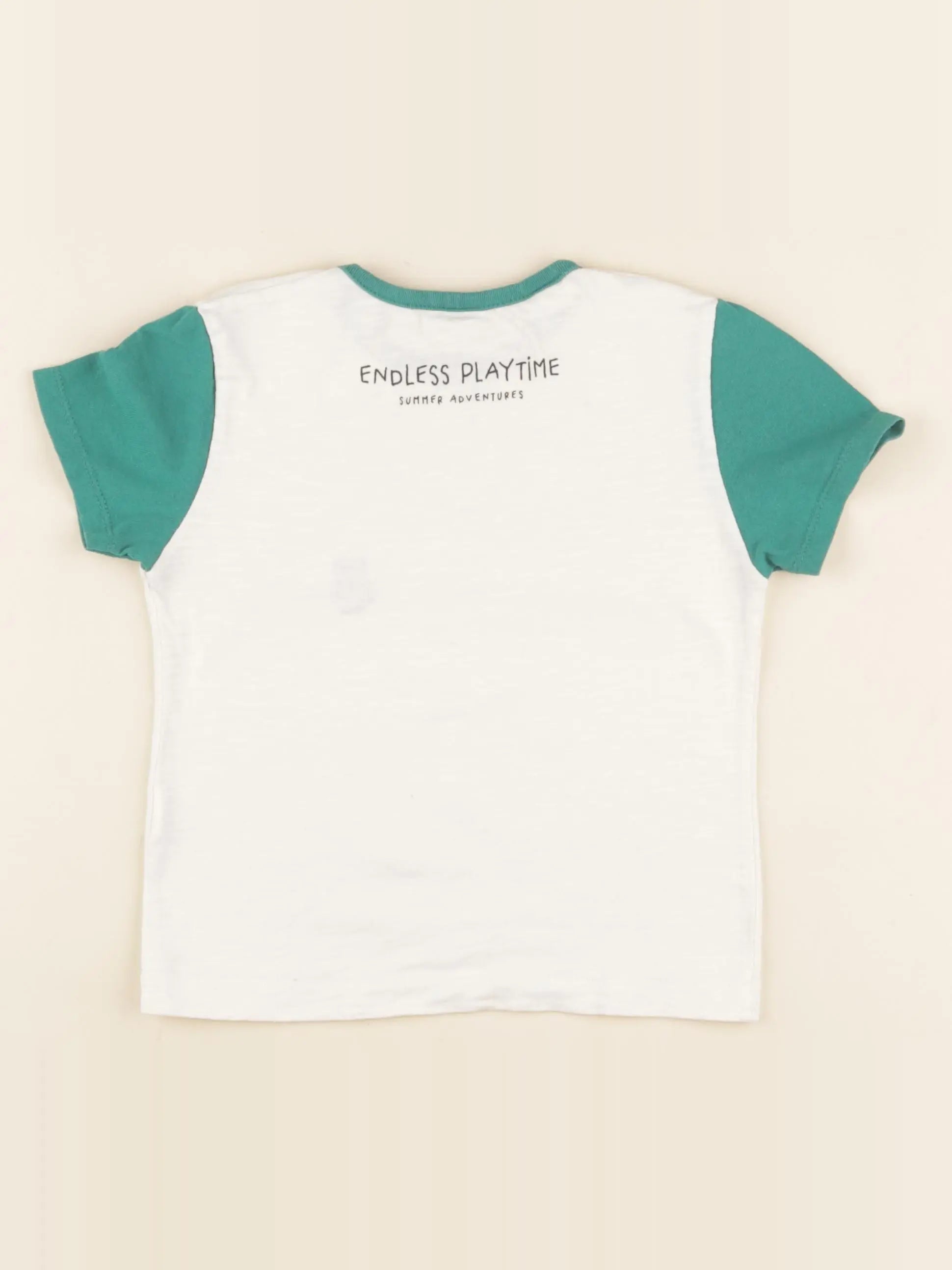 Zara - tee-shirt beige, vert - 12/18 mois