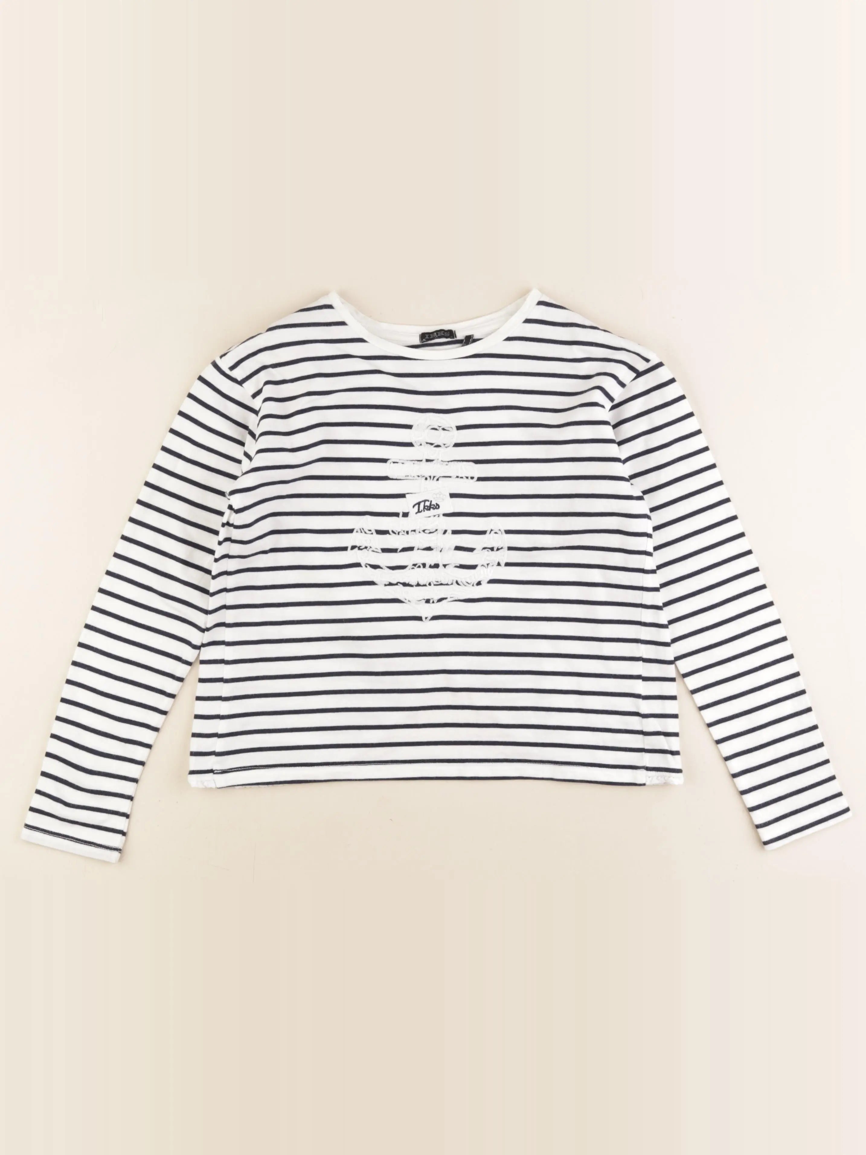 IKKS - tee-shirt blanc, bleu - 10 ans