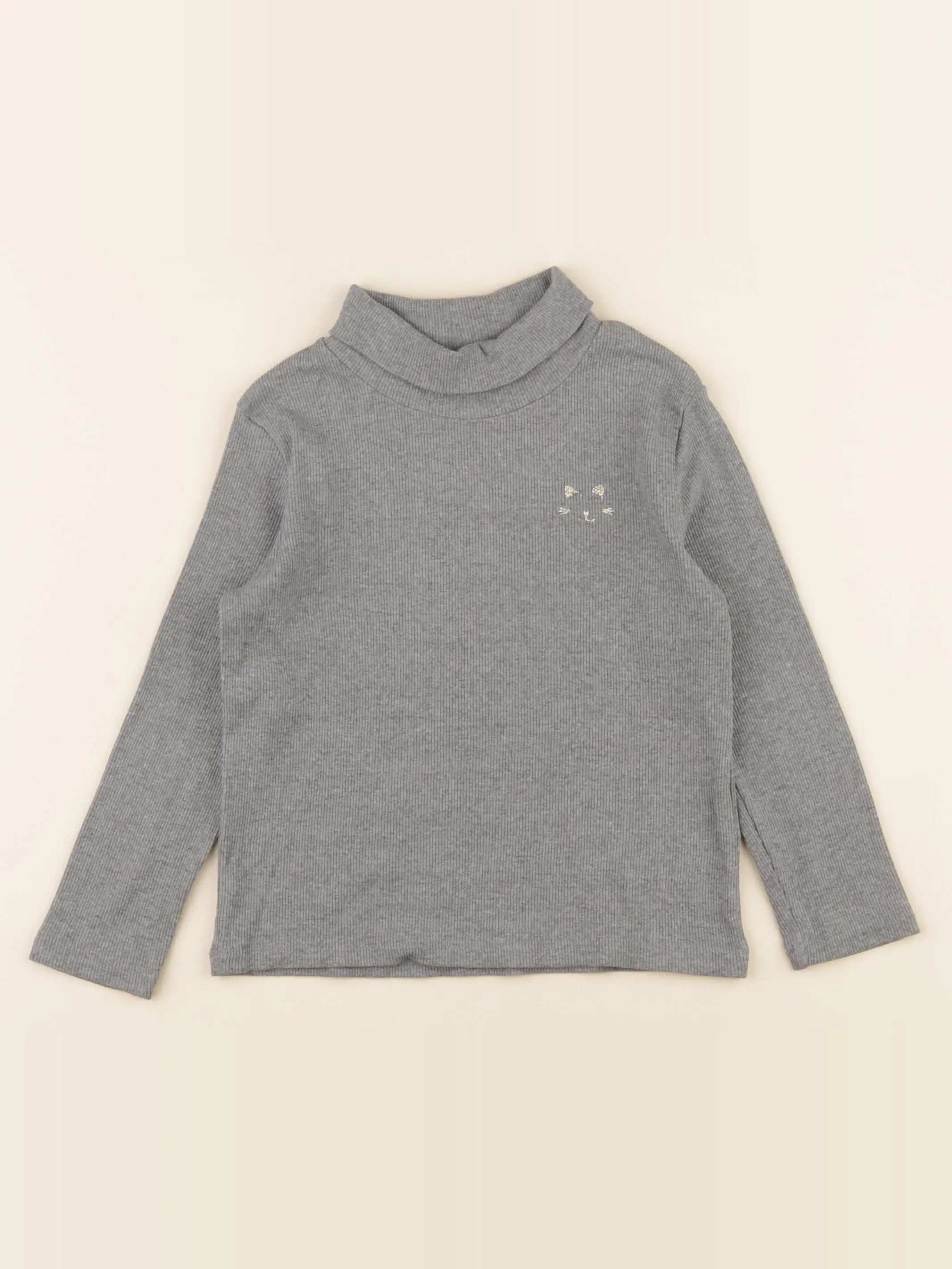 Vertbaudet - sous-pull gris, or - 4 ans
