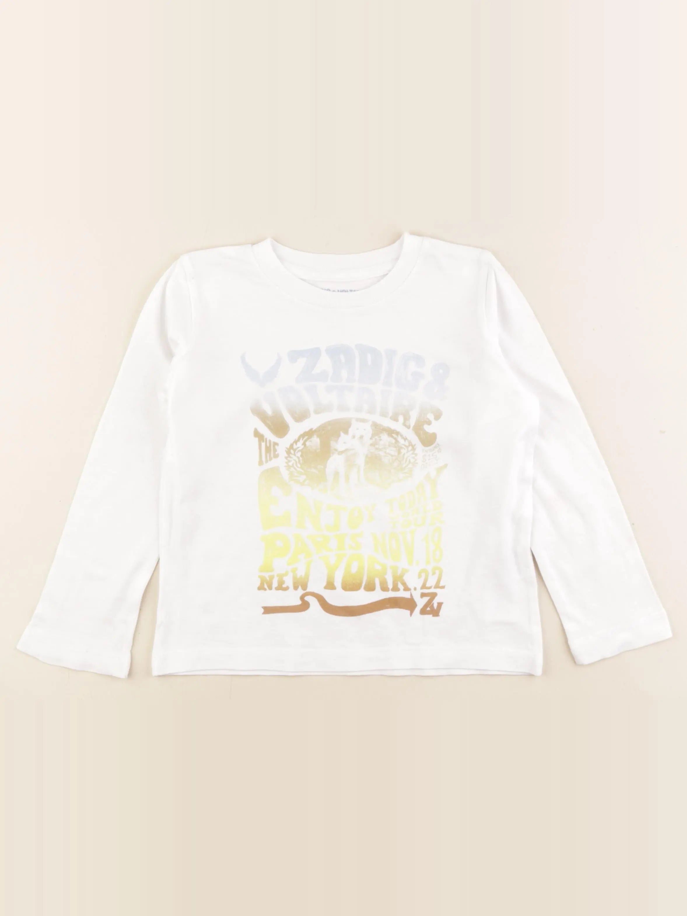 Zadig & Voltaire - tee-shirt blanc - 4 ans