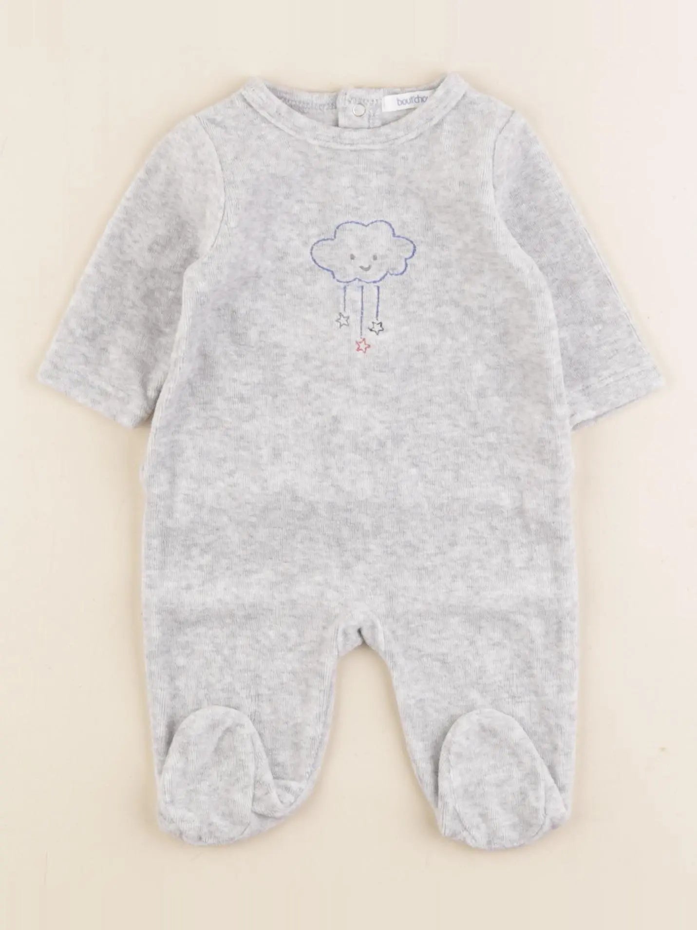 Boutchou - pyjama velours gris - 1 mois