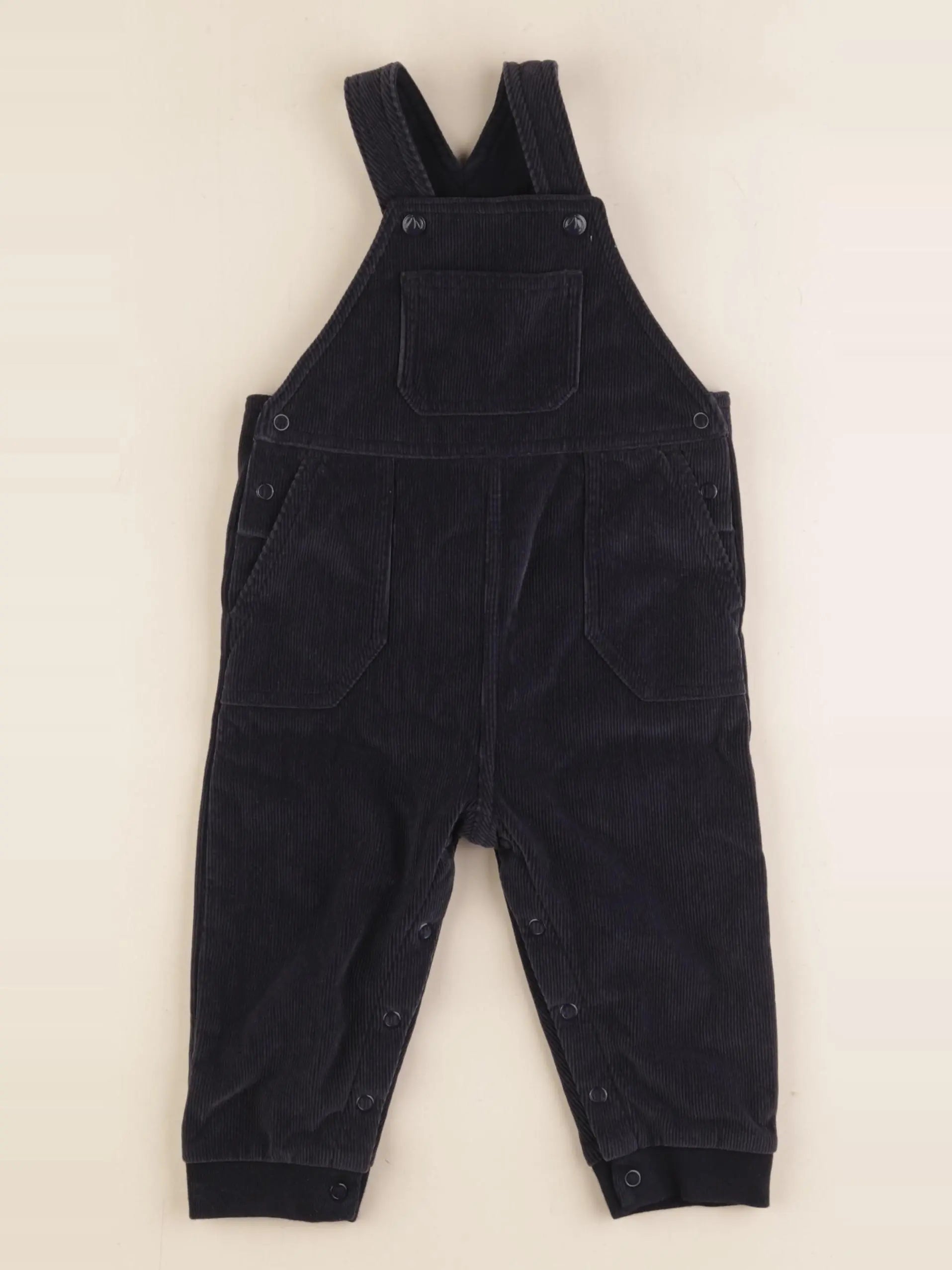 Petit Bateau - salopette doublé bleu - 12 mois