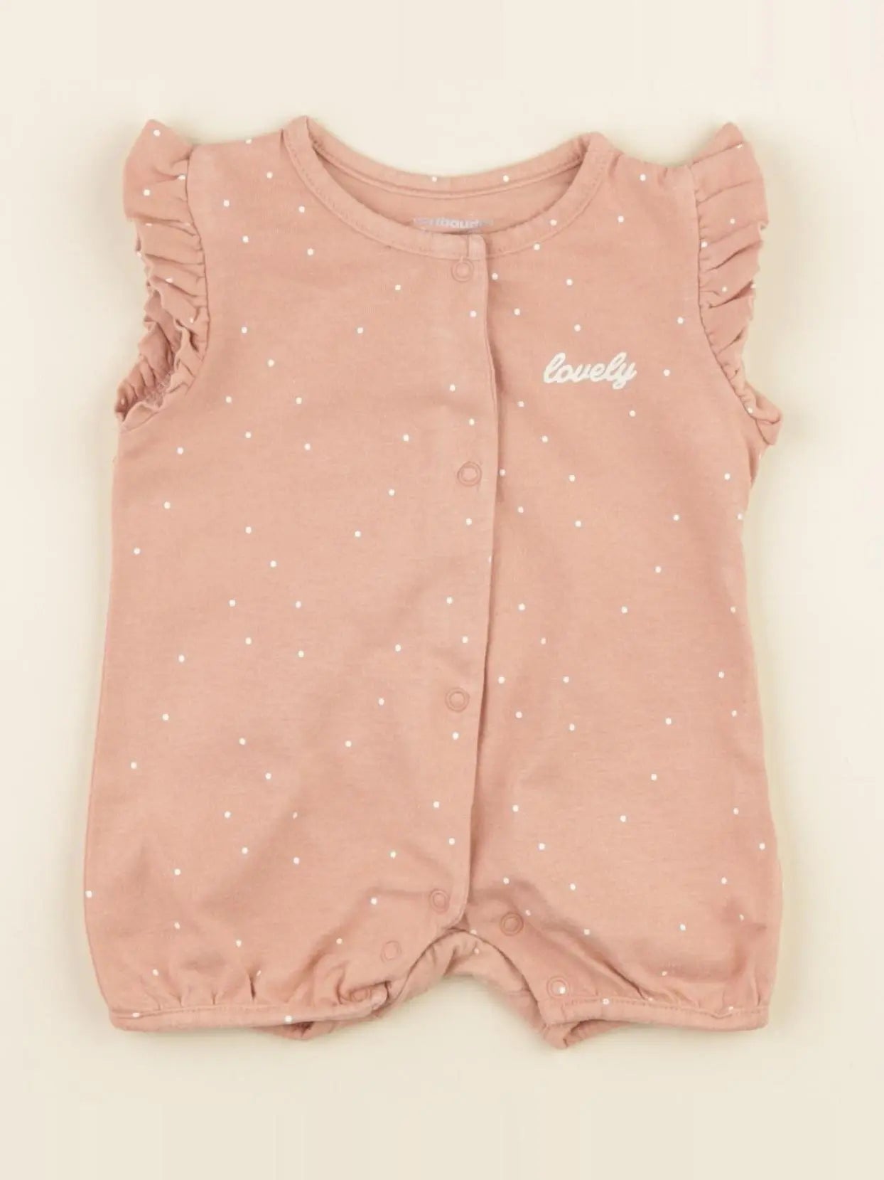 Vertbaudet - combinaison coton rose - 3 mois