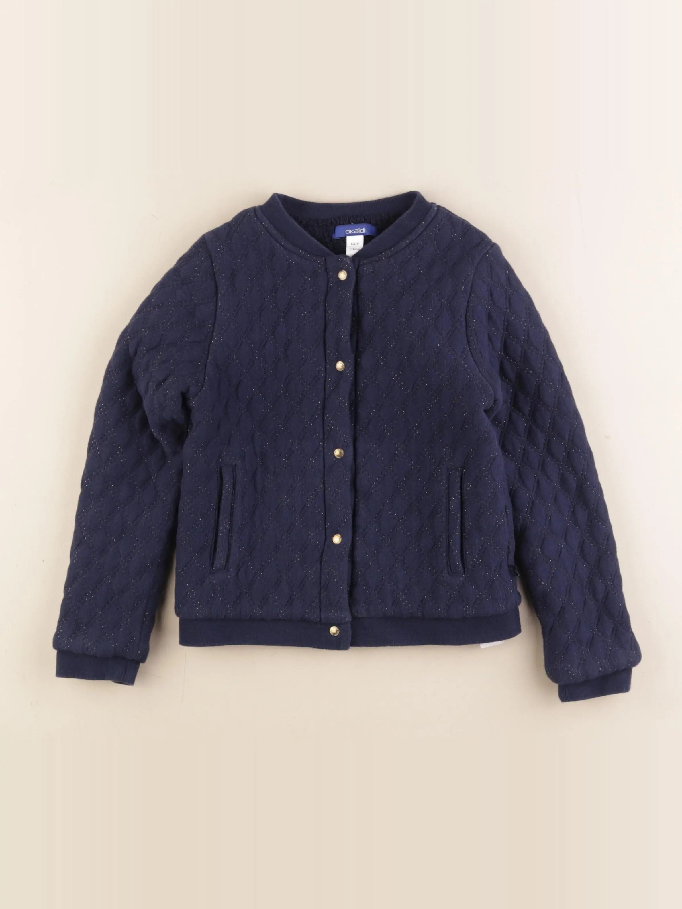 Okaidi - veste doublé bleu, or - 6 ans