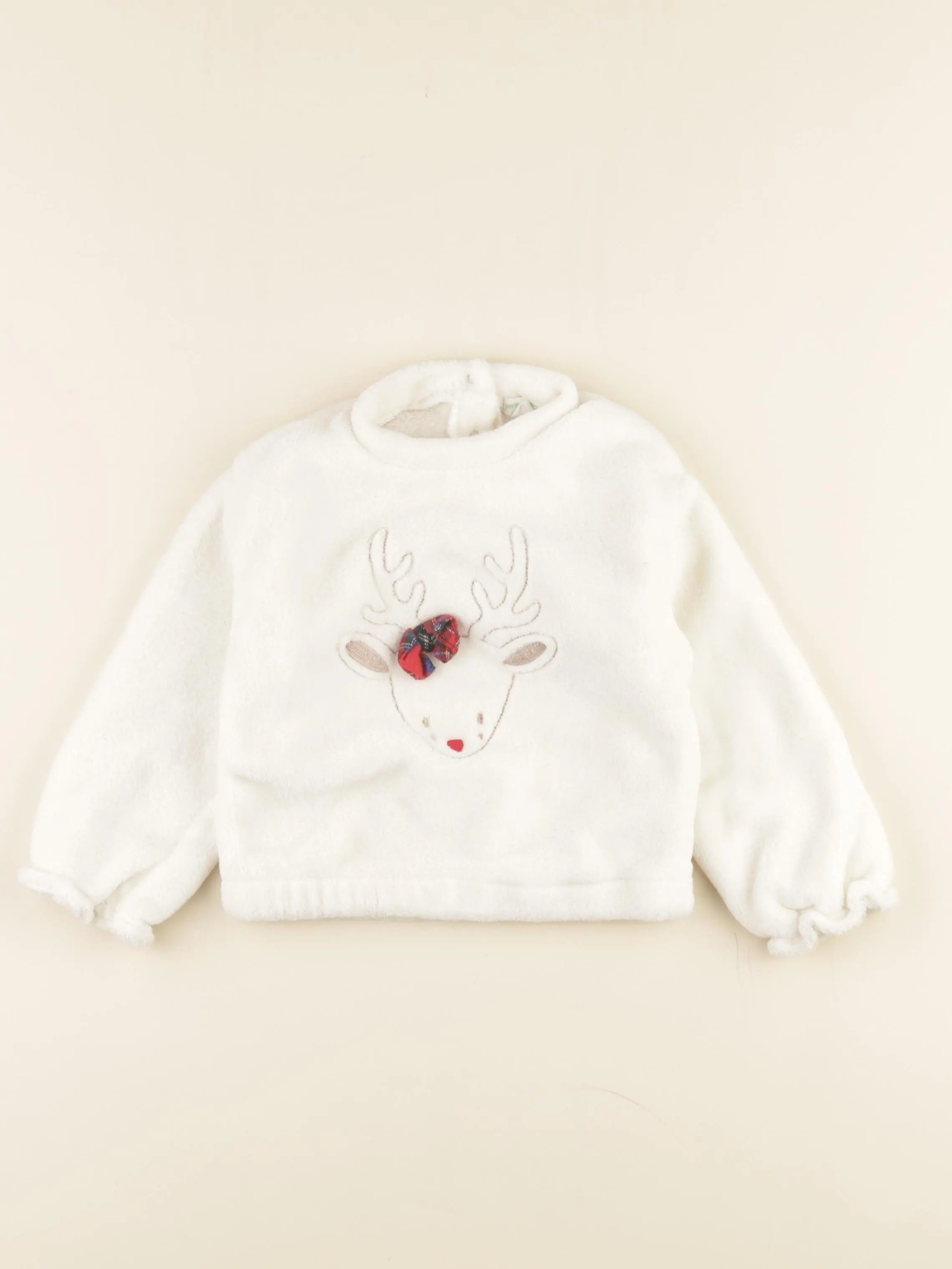 Vertbaudet - sweat blanc, or - 36 mois