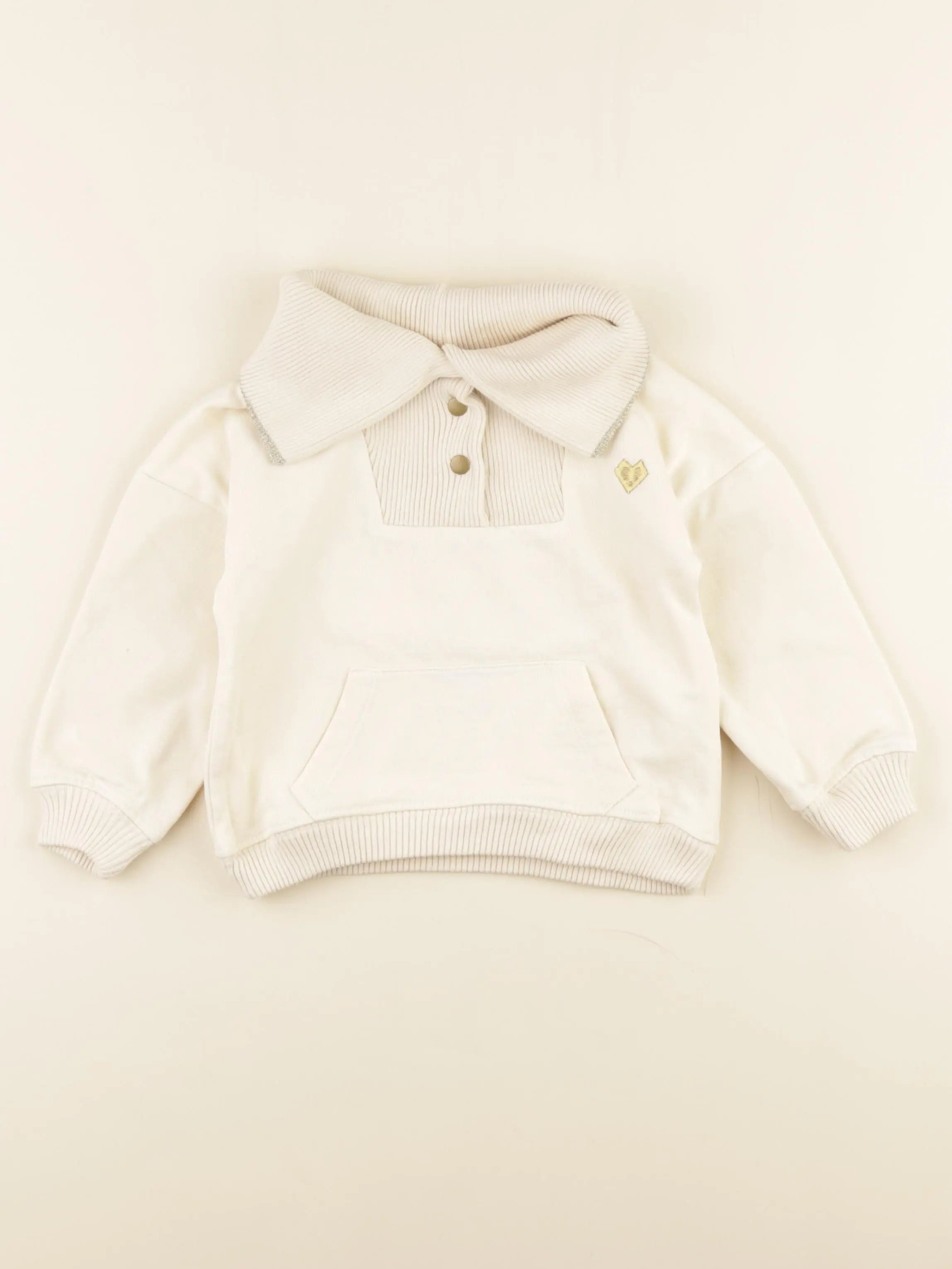 Vertbaudet - sweat beige - 3 ans