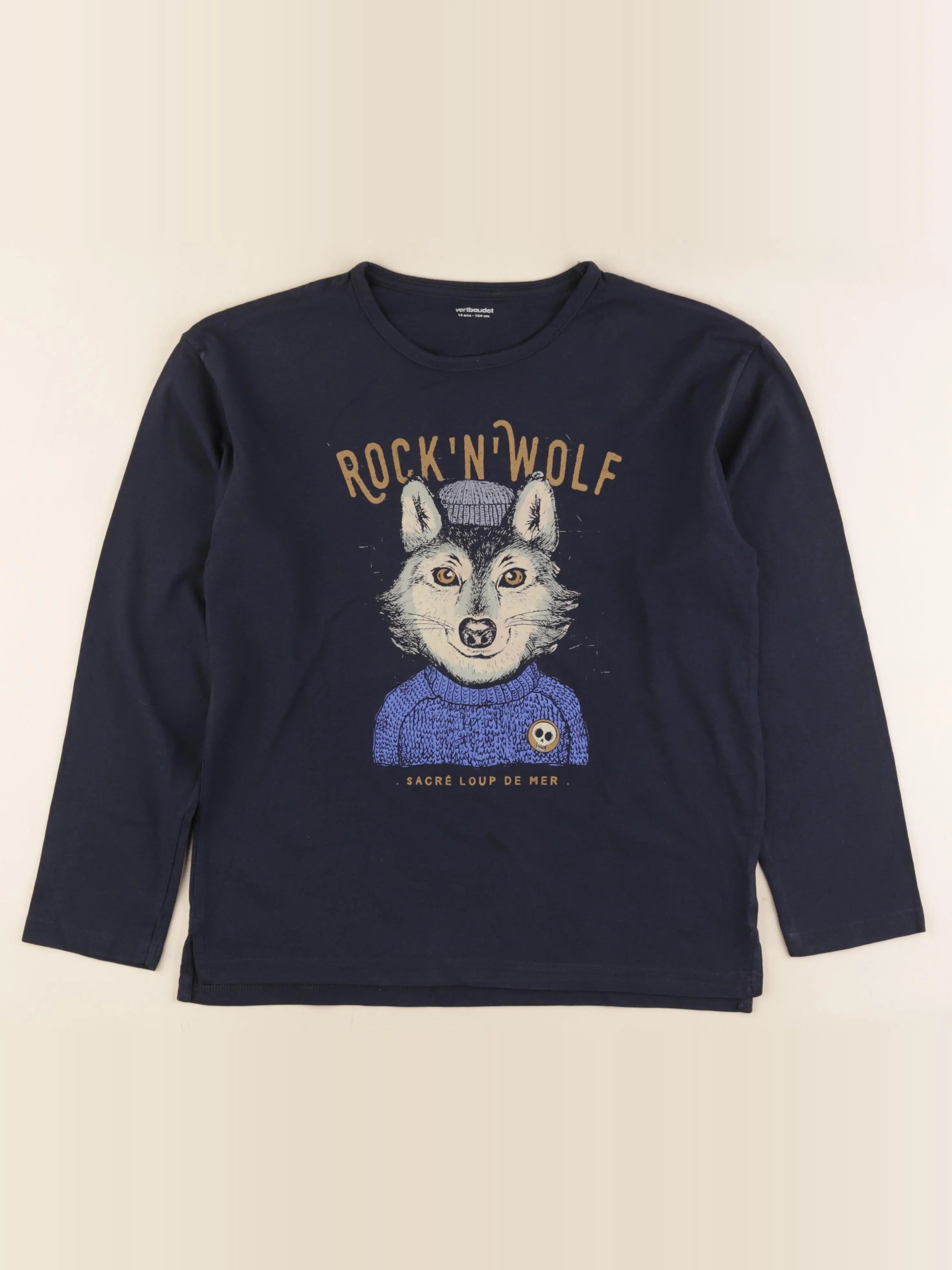 Vertbaudet - tee-shirt bleu - 14 ans