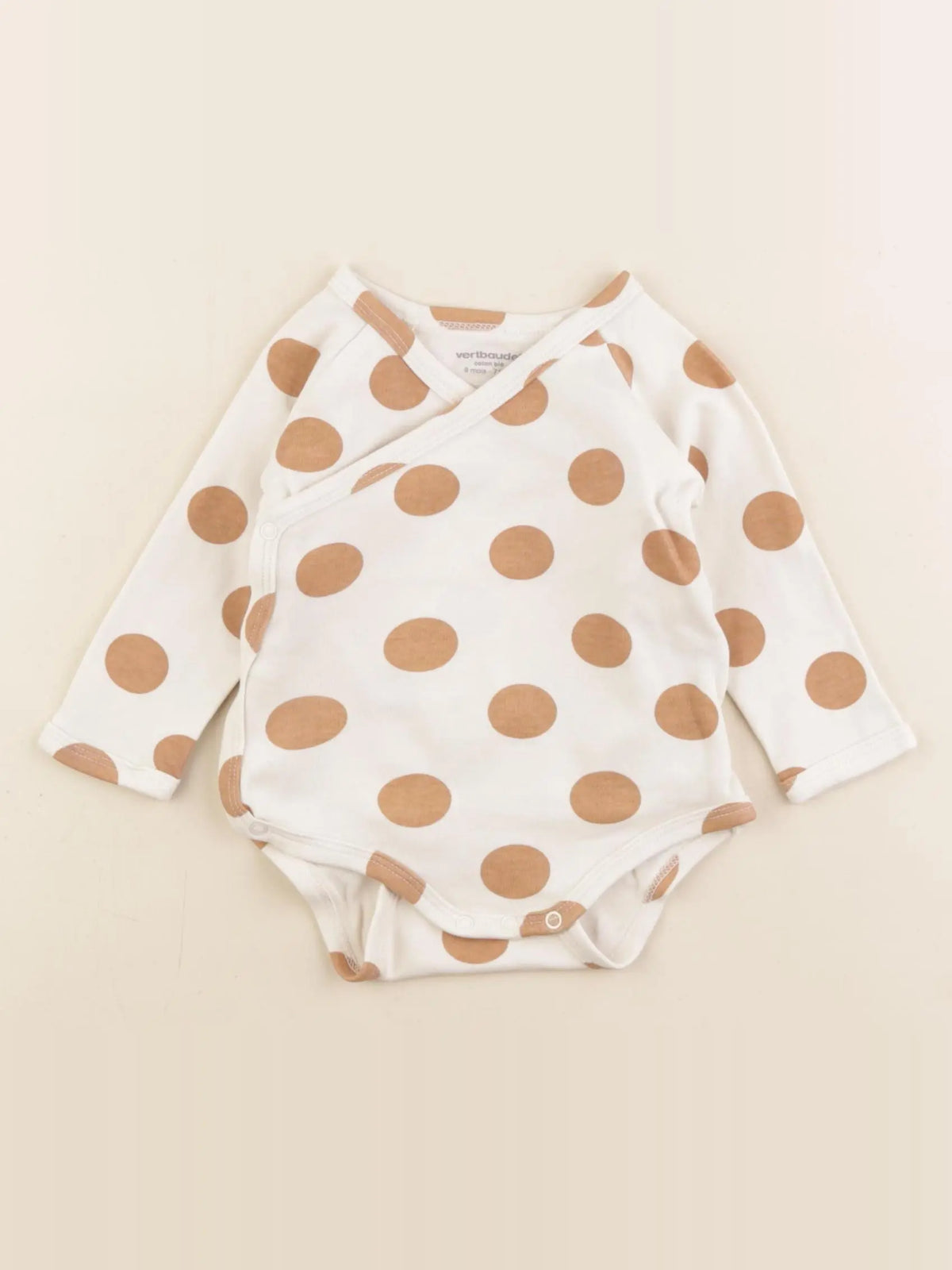 Vertbaudet - body beige, marron - 9 mois