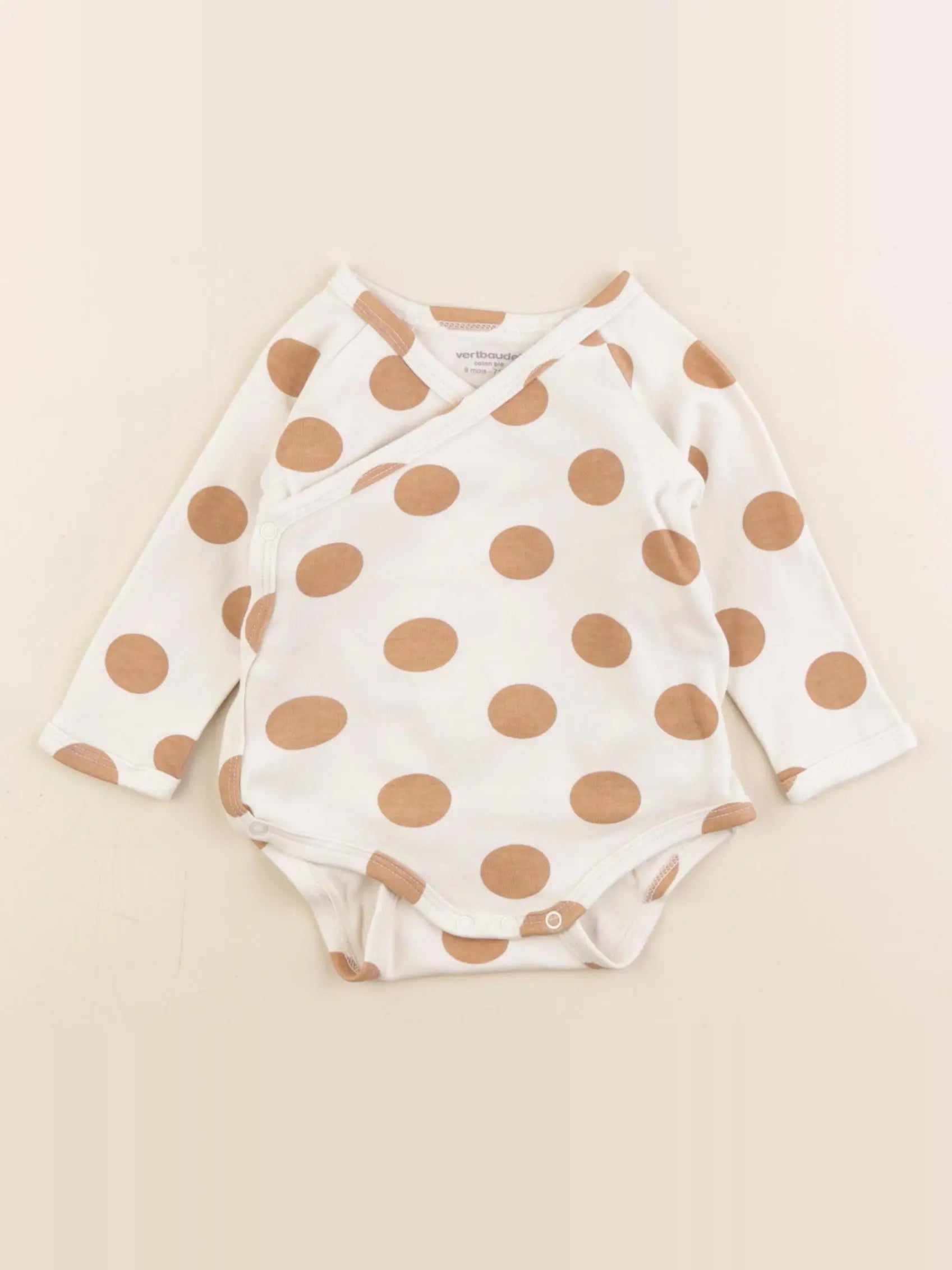 Vertbaudet - body beige, marron - 9 mois