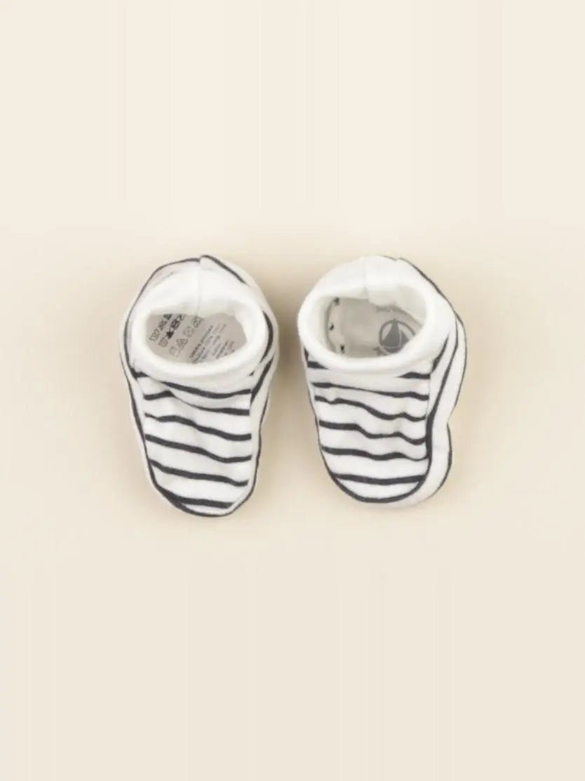 Petit Bateau - chaussons blanc, bleu - pointure 16/17