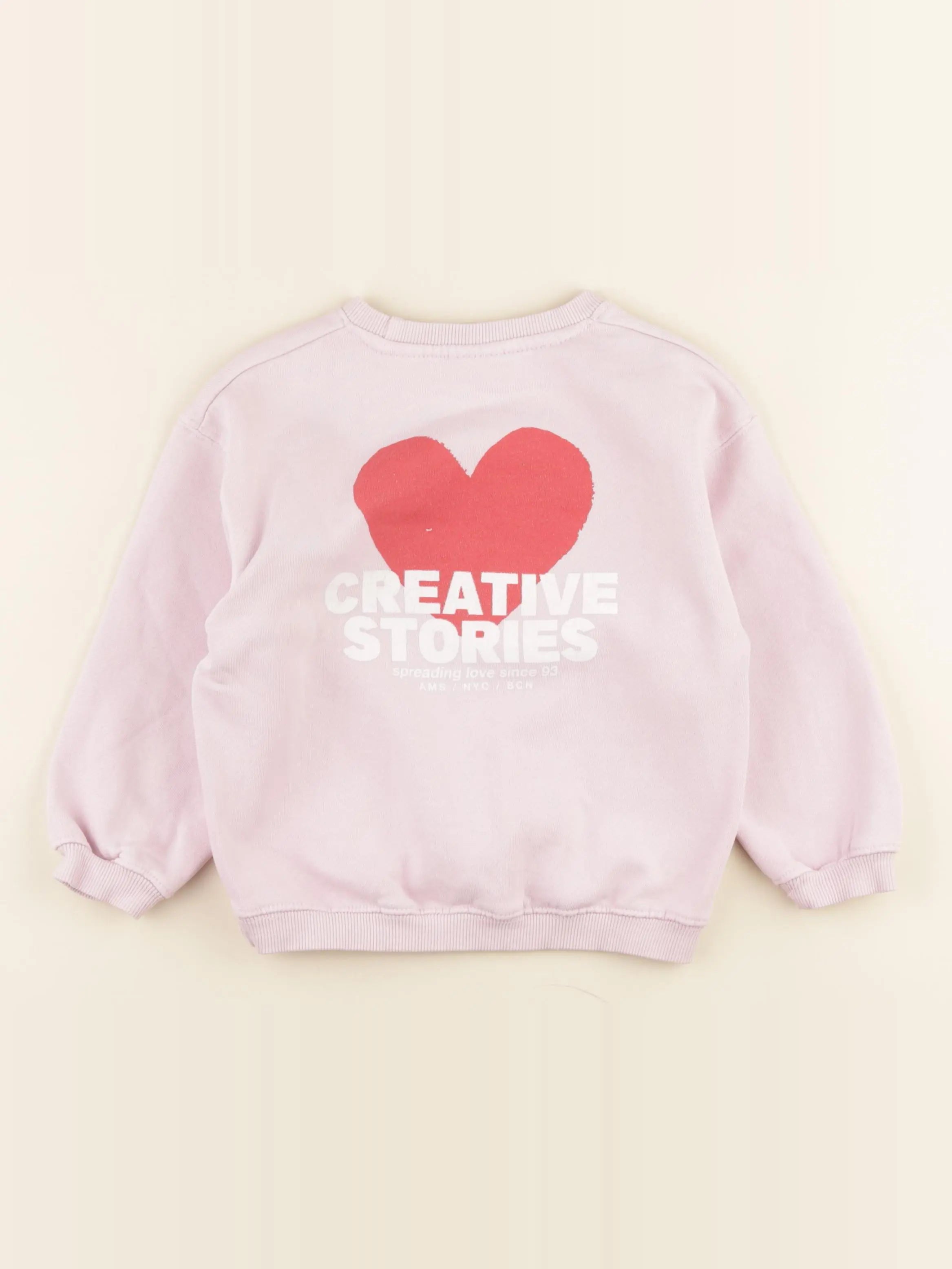 Zara - sweat imprimé au dos rose - 4 ans