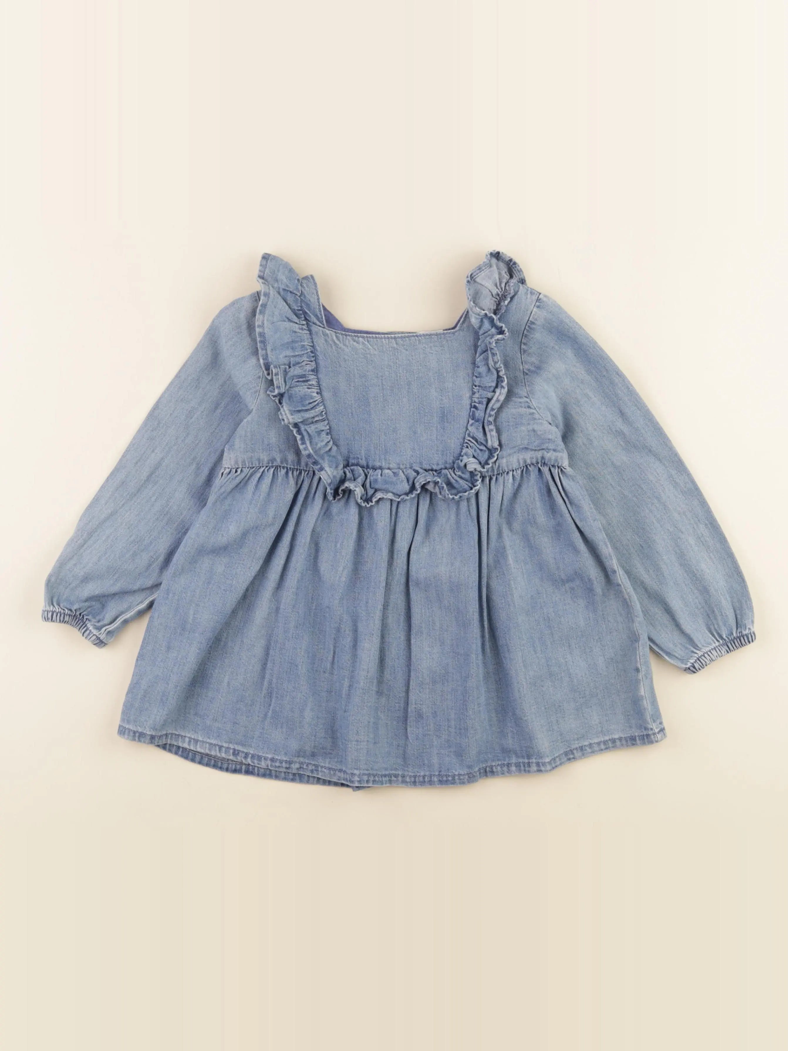 H&M - blouse bleu - 2/3 ans