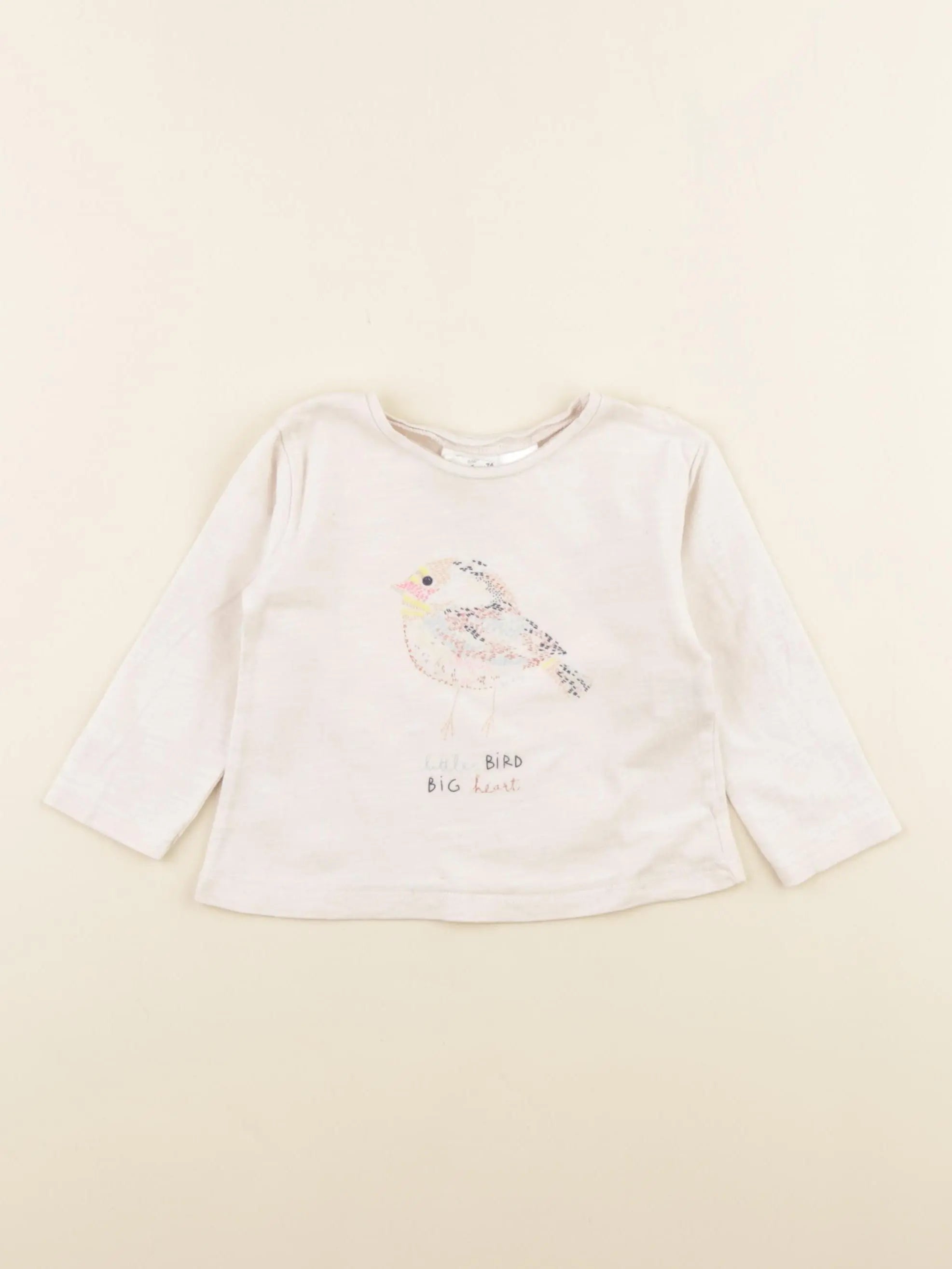 Zara - tee-shirt rose - 6/9 mois