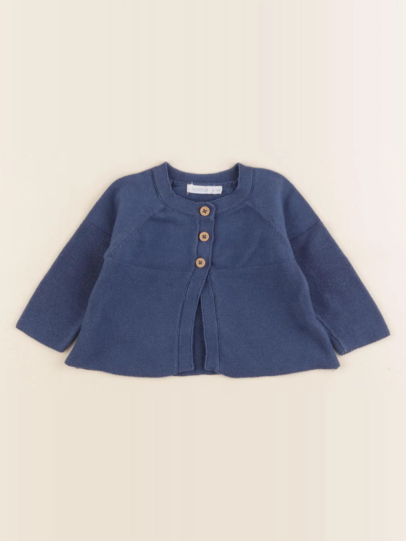 Boutchou - gilet bleu - 3 mois