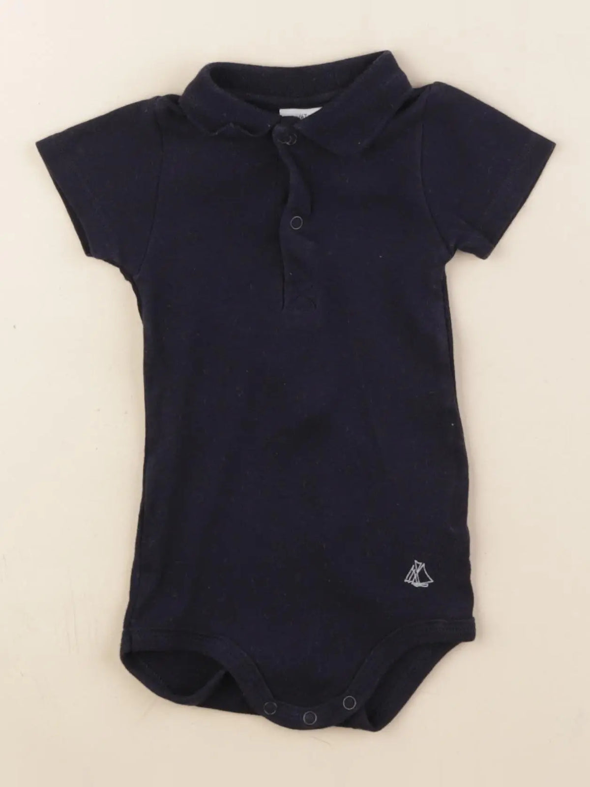 Petit Bateau - body à col bleu - 6 mois