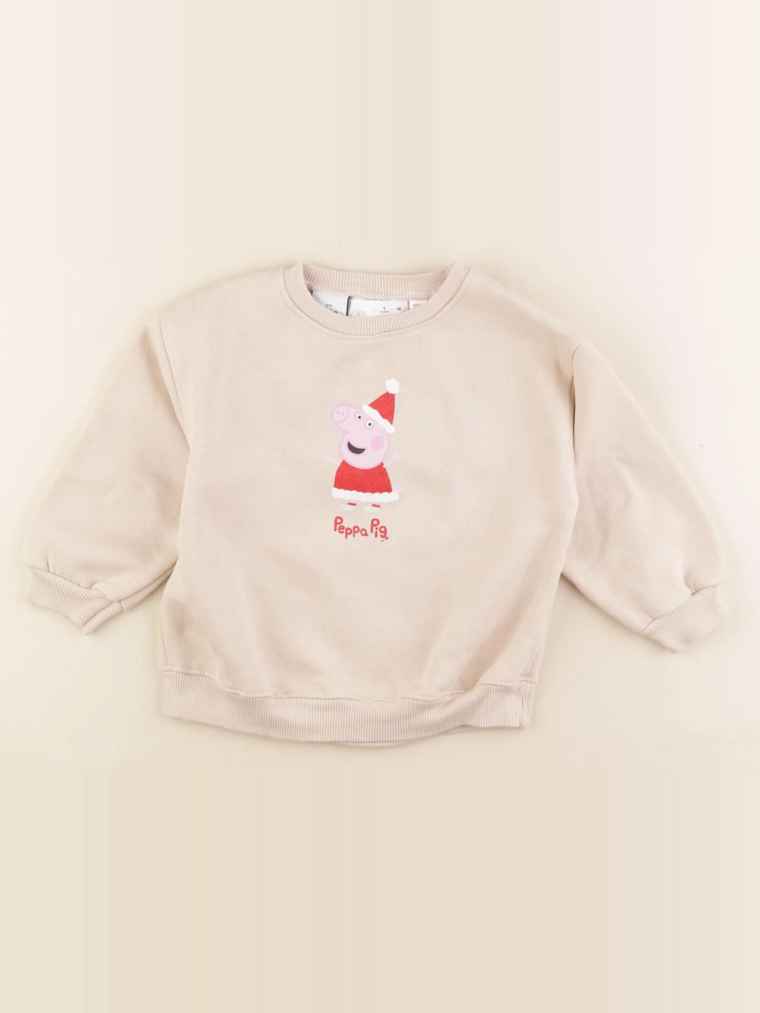 Zara - sweat imprimé au dos beige - 3 ans