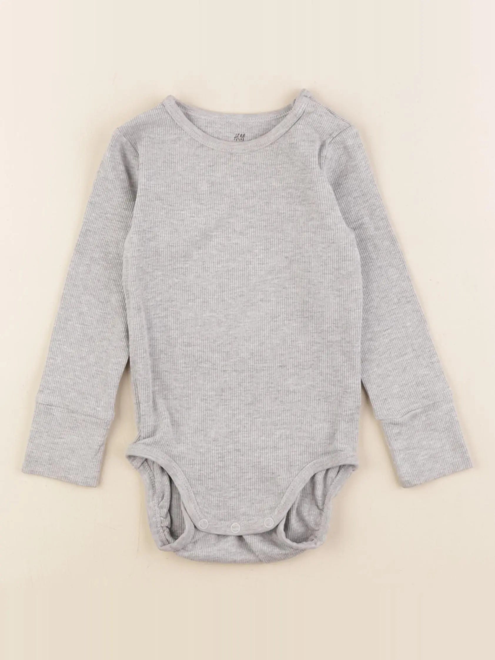 H&M - body gris - 12/18 mois