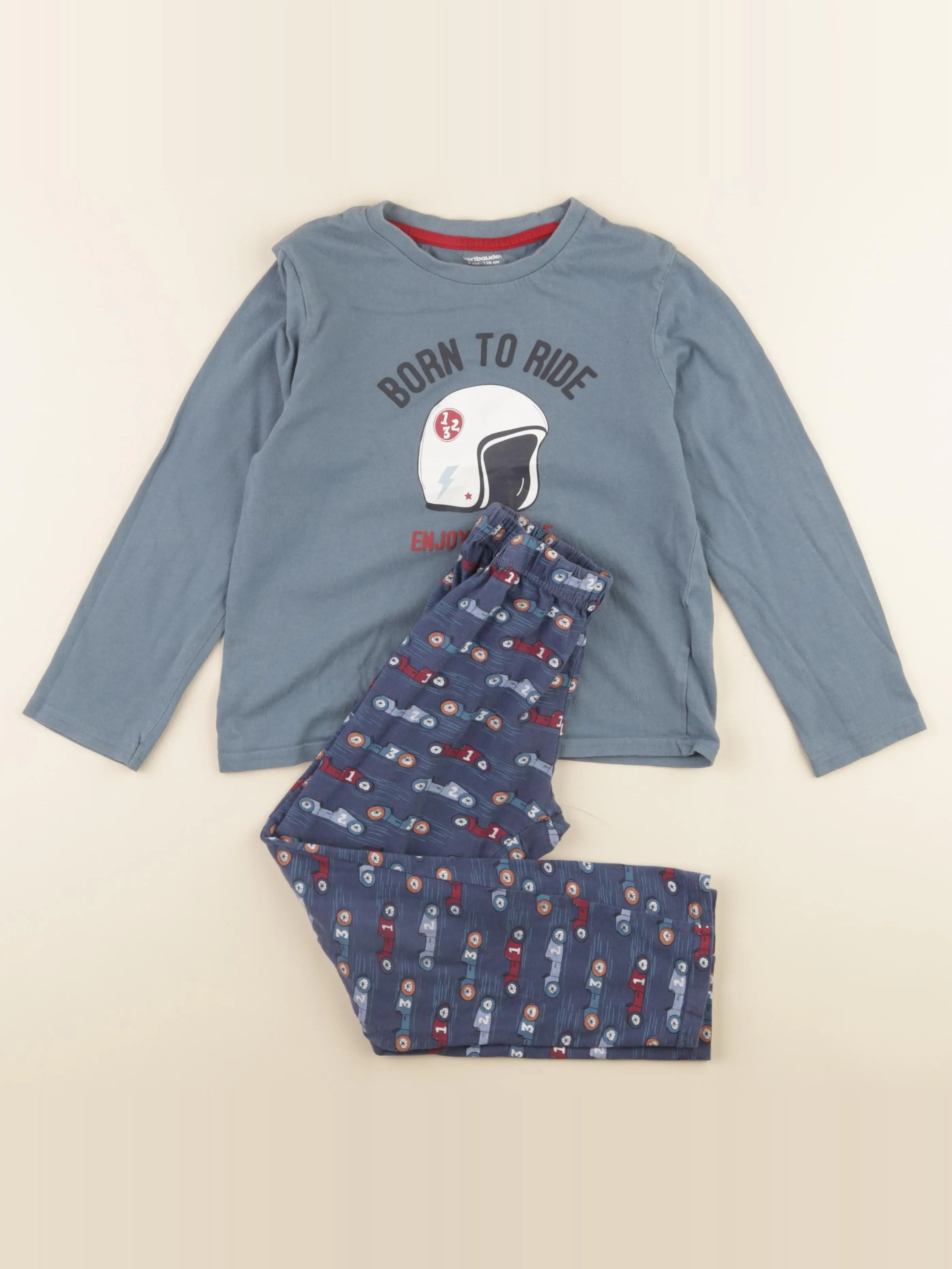 Vertbaudet - pyjama coton bleu - 8 ans
