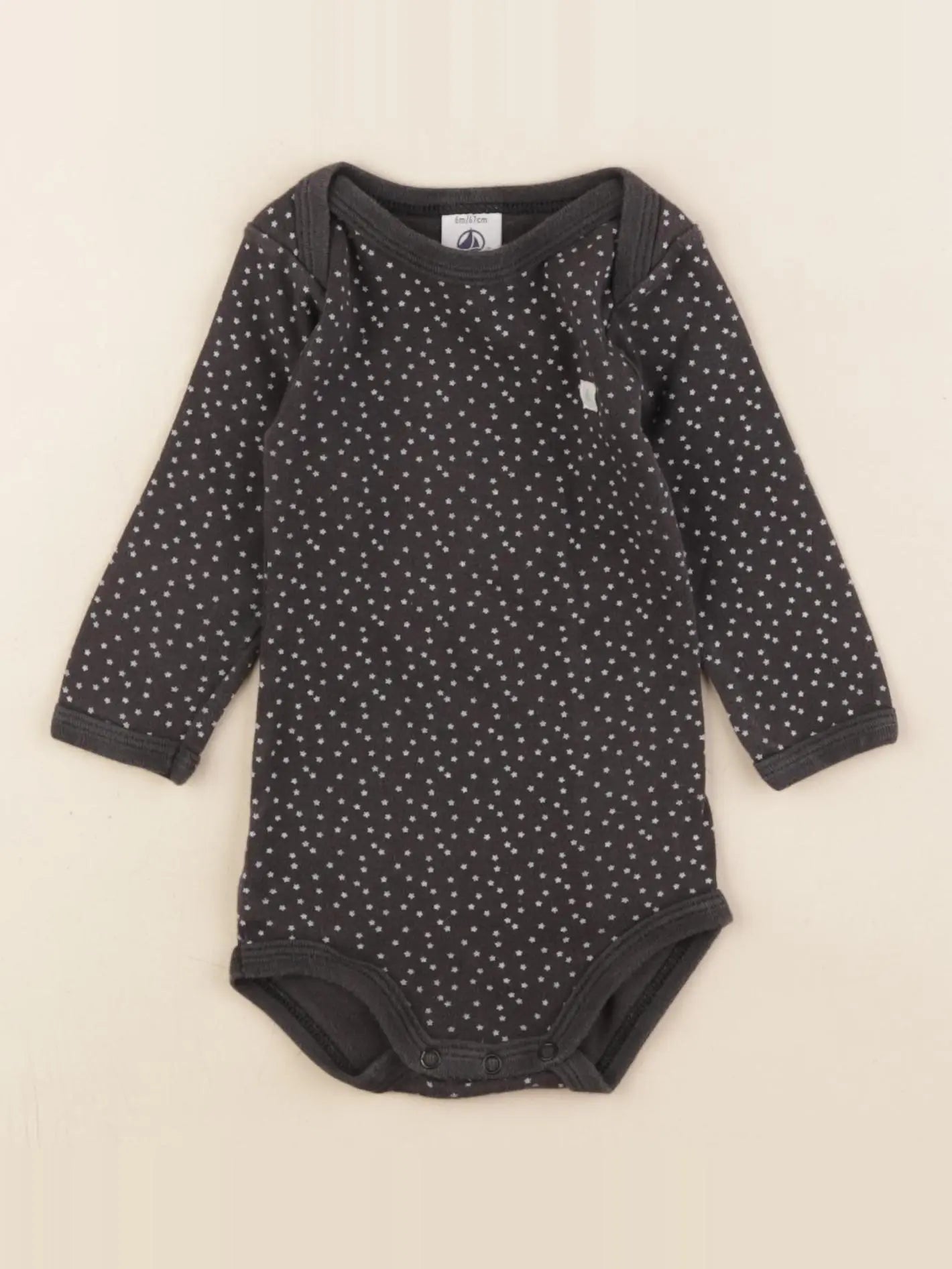 Petit Bateau - body gris - 6 mois