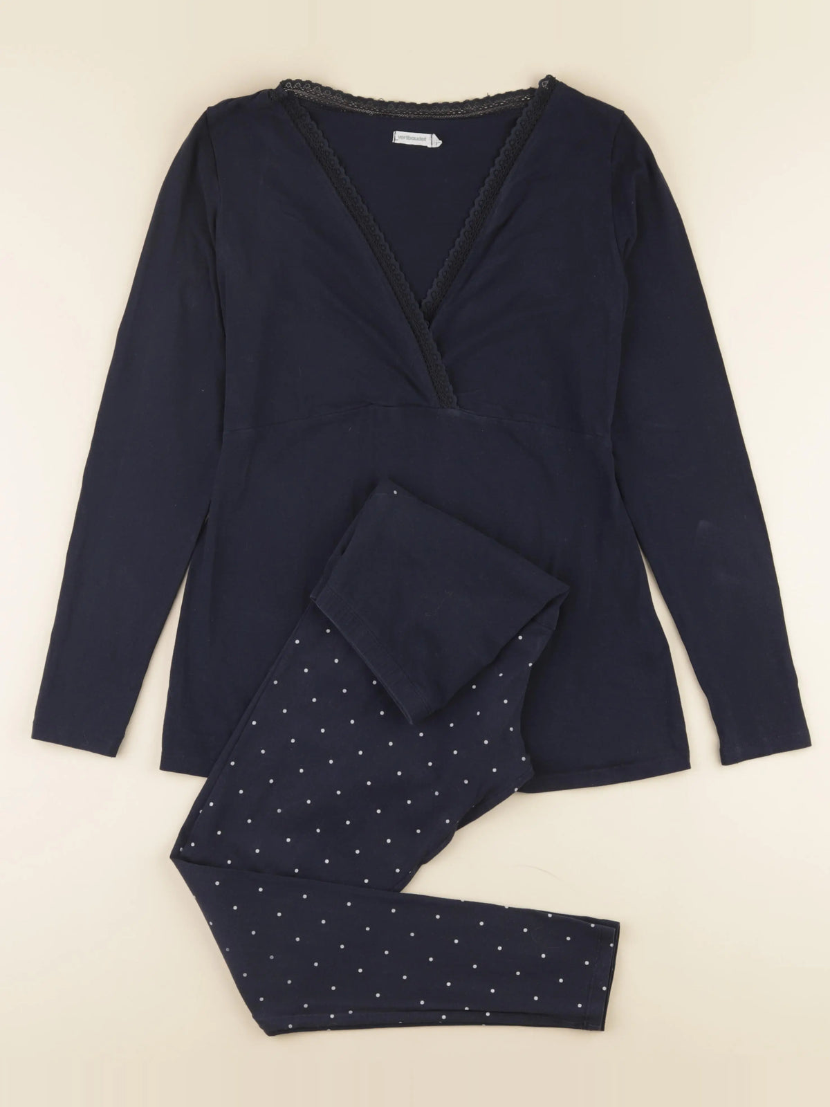 Vertbaudet - pyjama allaitement coton bleu - 34 à 36