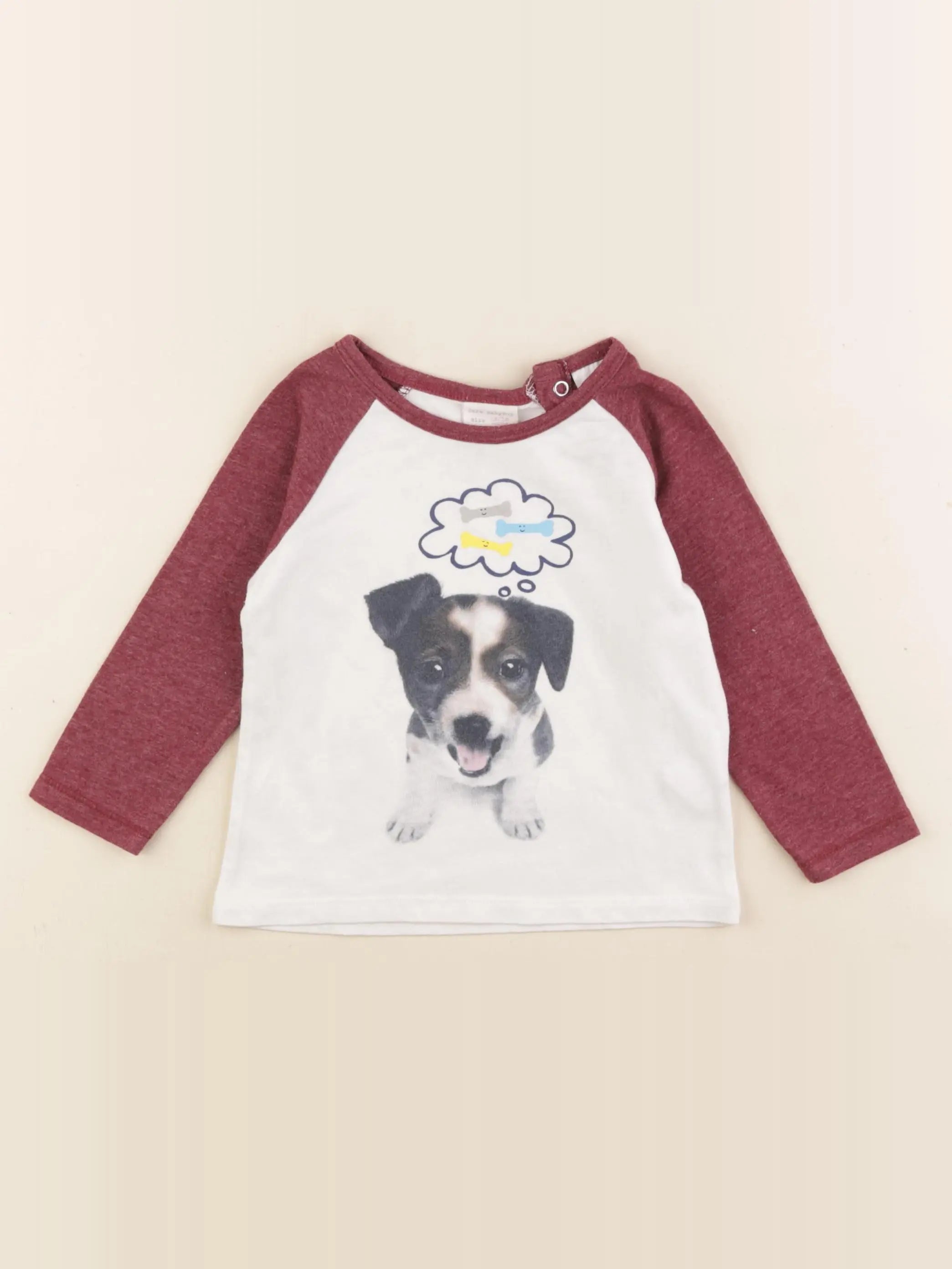 Zara - tee-shirt blanc, rouge - 12/18 mois