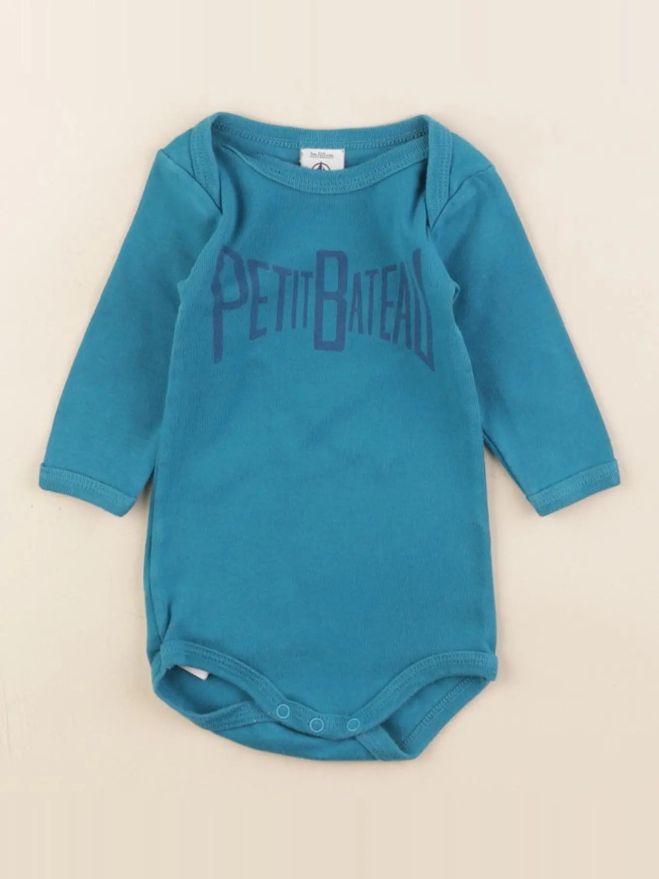 Petit Bateau - body bleu - 3 mois