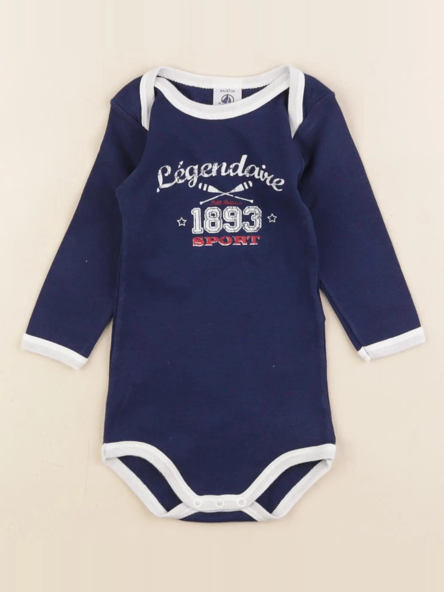 Petit Bateau - body bleu - 6 mois
