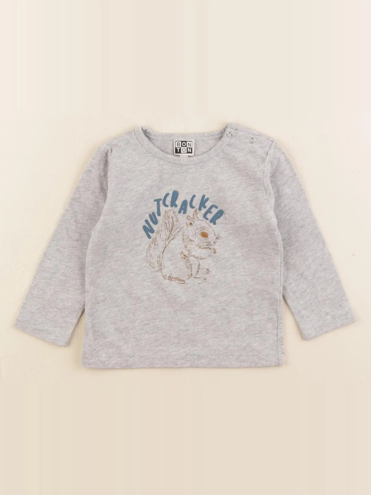 Bonton - tee-shirt blanc, gris - 6 mois