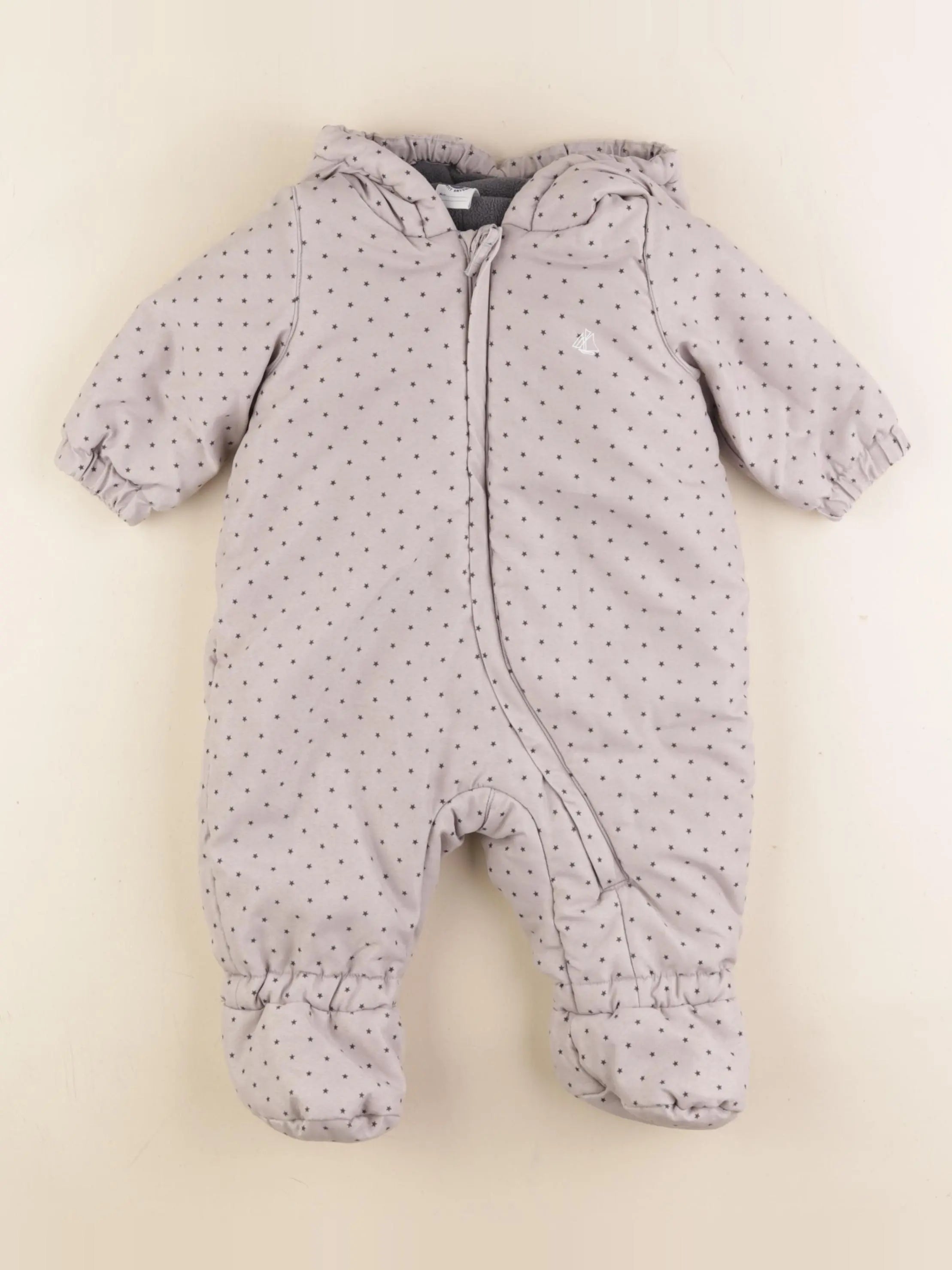 Petit Bateau - combi-pilote gris - 6 mois