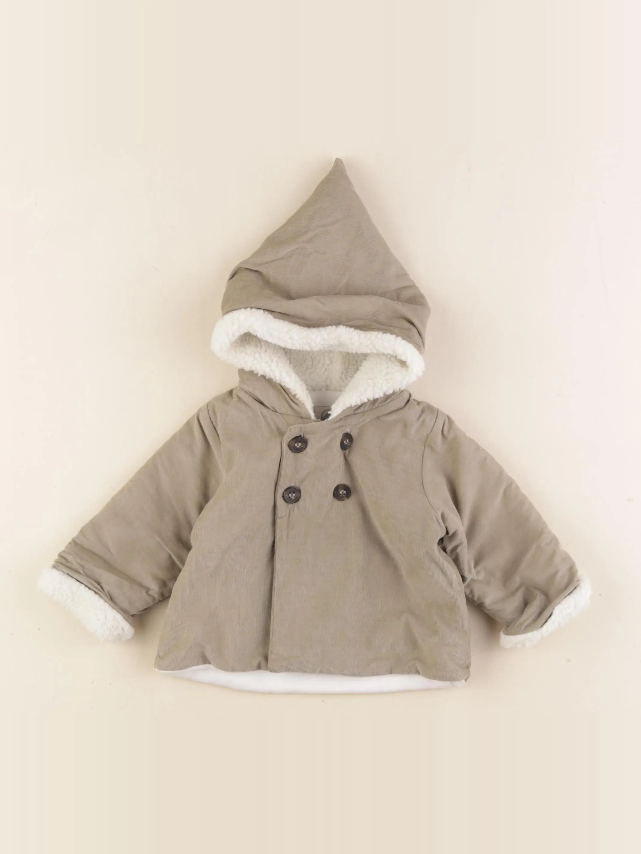 Petit Bateau - manteau vert - 3 mois