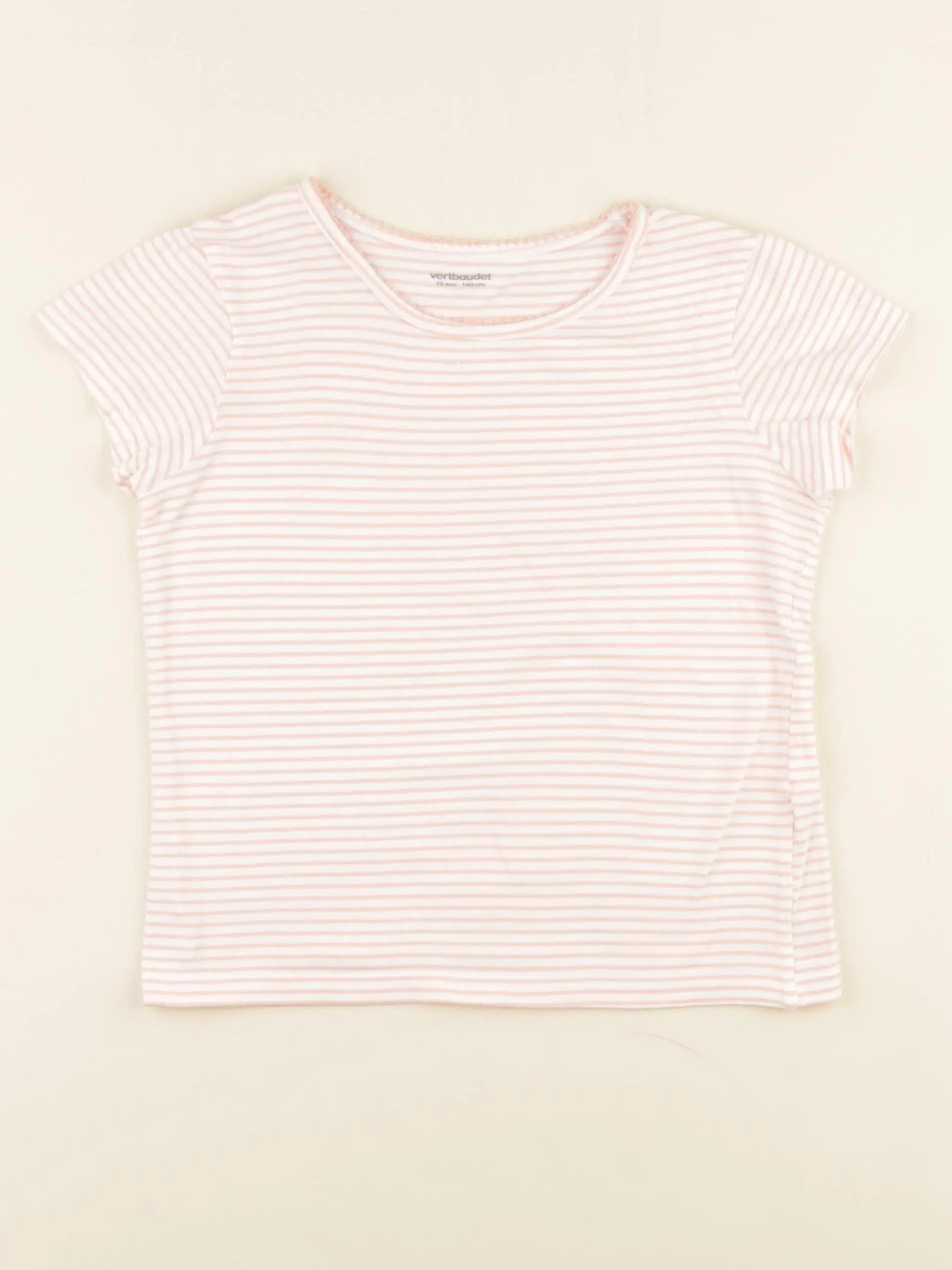 Vertbaudet - maillot de corps rose, blanc - 10 ans