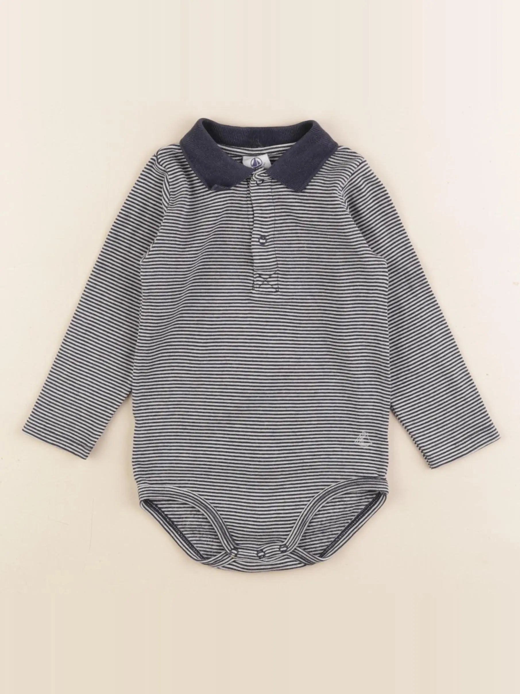 Petit Bateau - body à col bleu - 18 mois