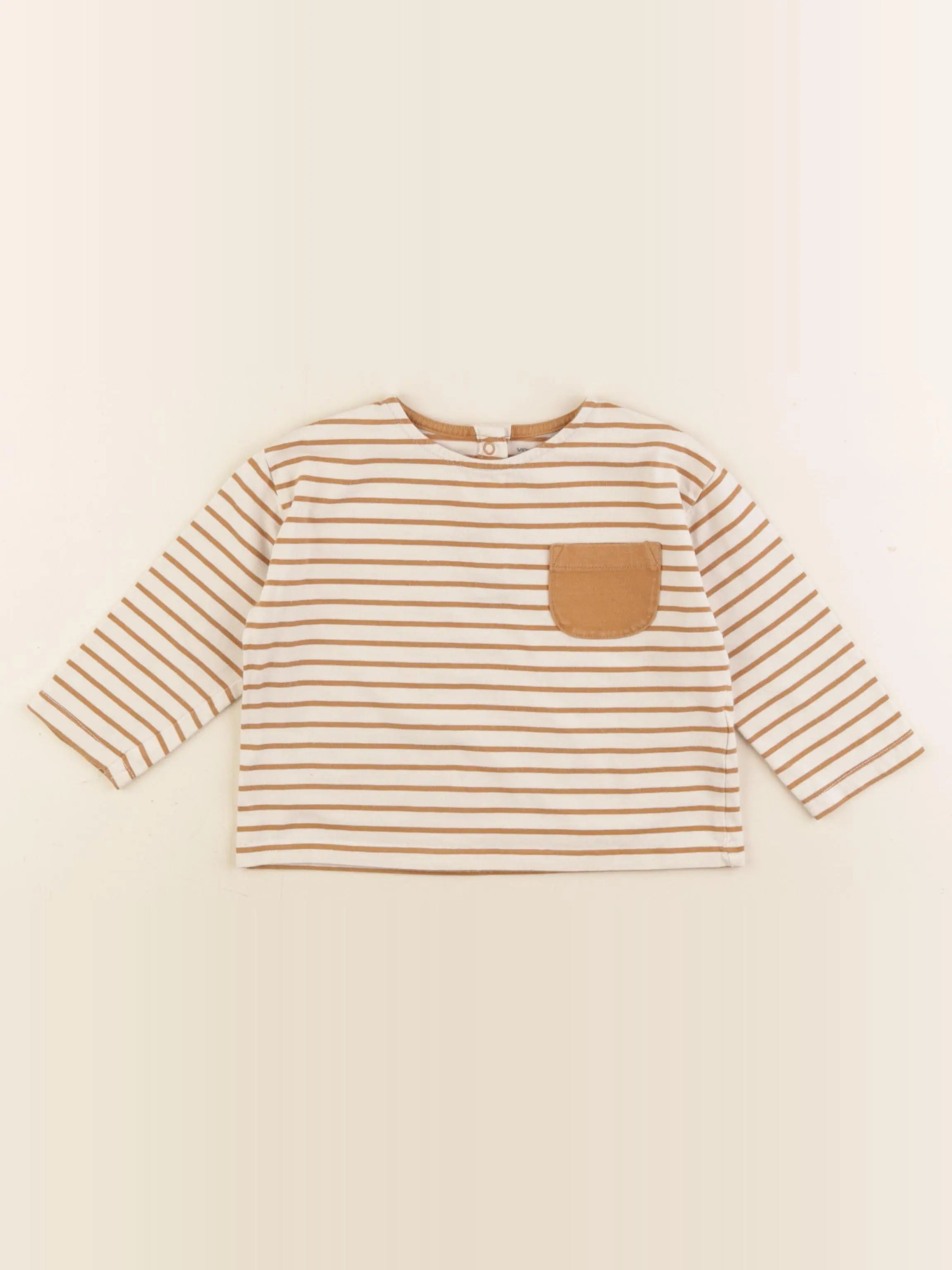 Vertbaudet - tee-shirt marron - 18 mois