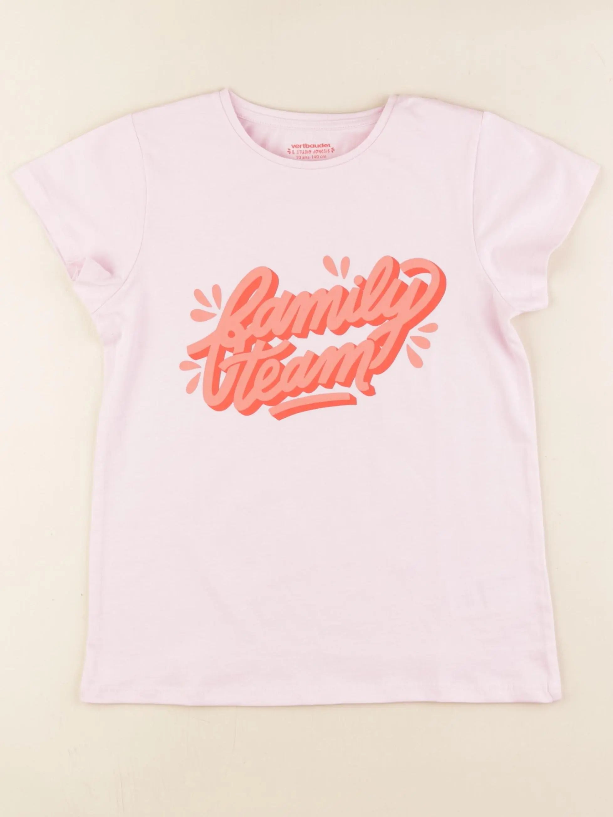 Vertbaudet - tee-shirt rose - 10 ans