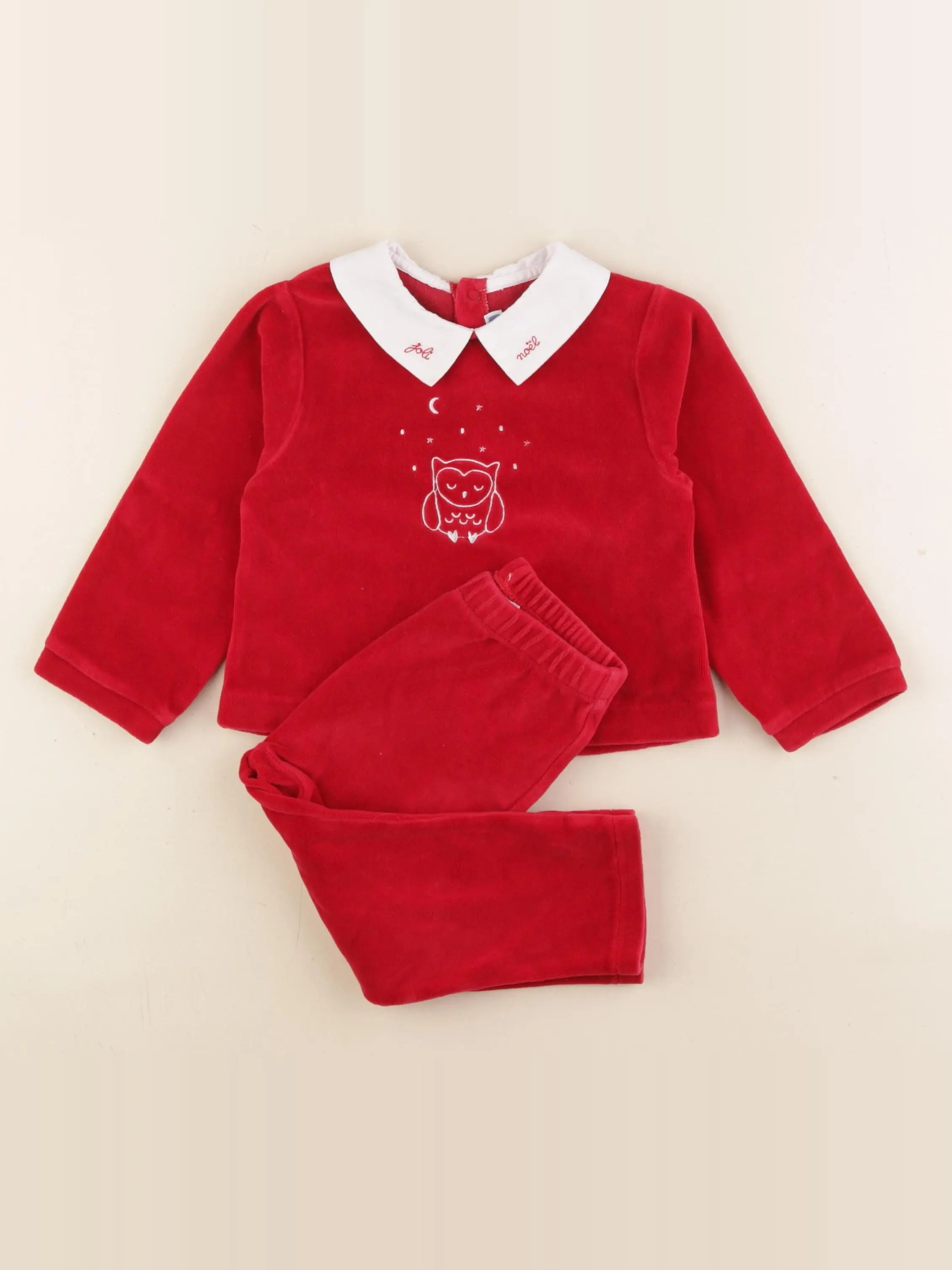 Jacadi - pyjama velours rouge - 24 mois