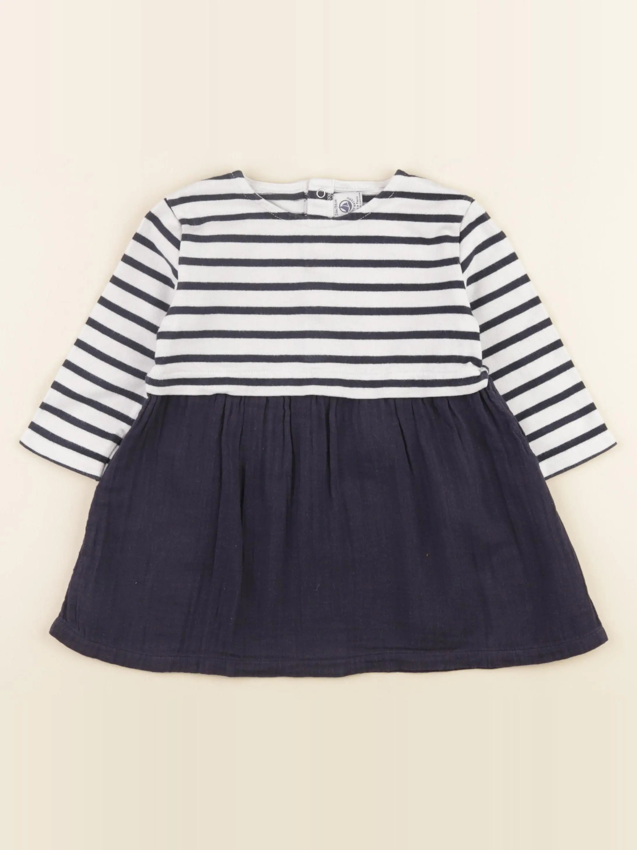 Petit Bateau - robe bleu - 24 mois