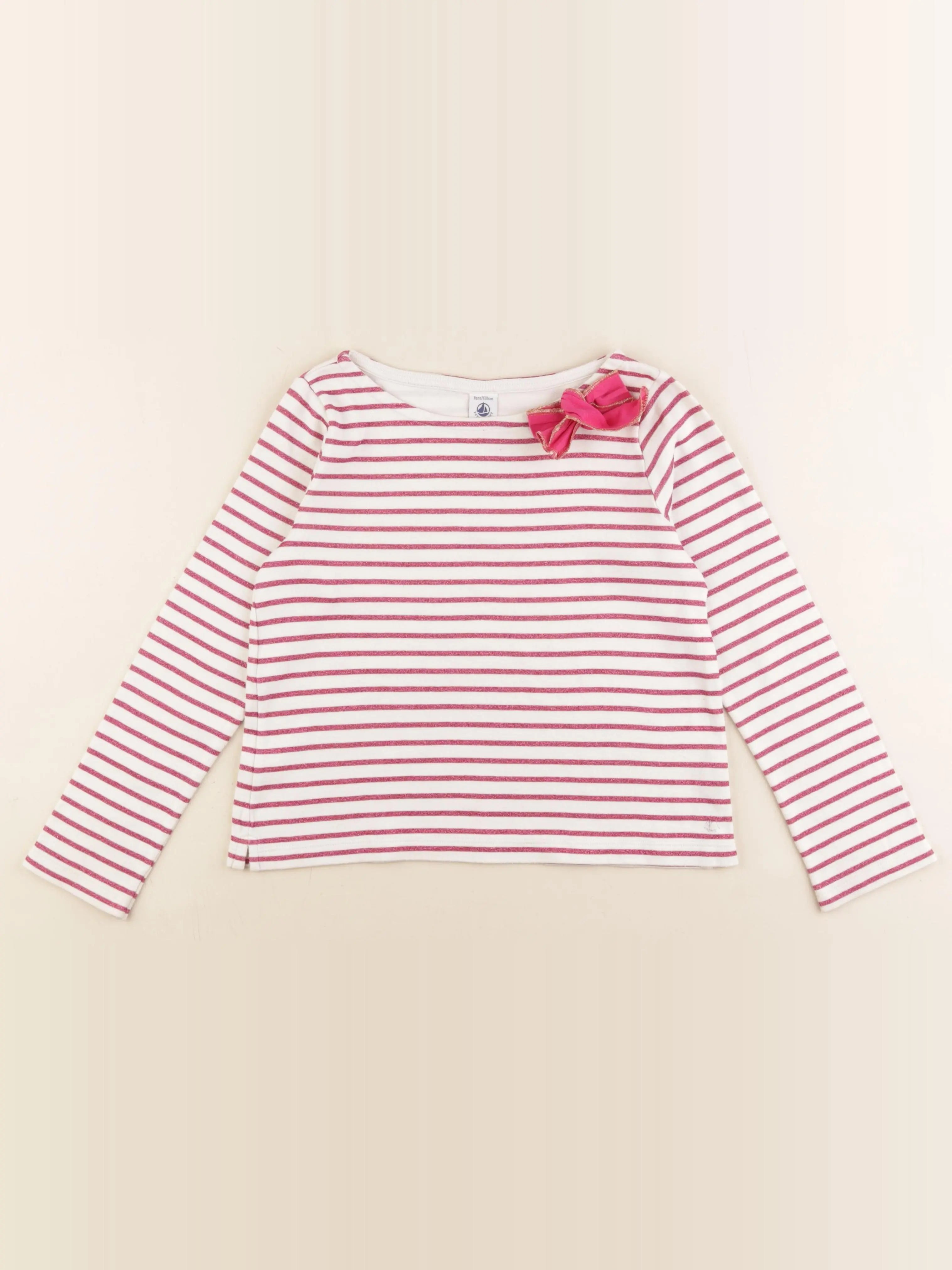 Petit Bateau - tee-shirt rose - 8 ans