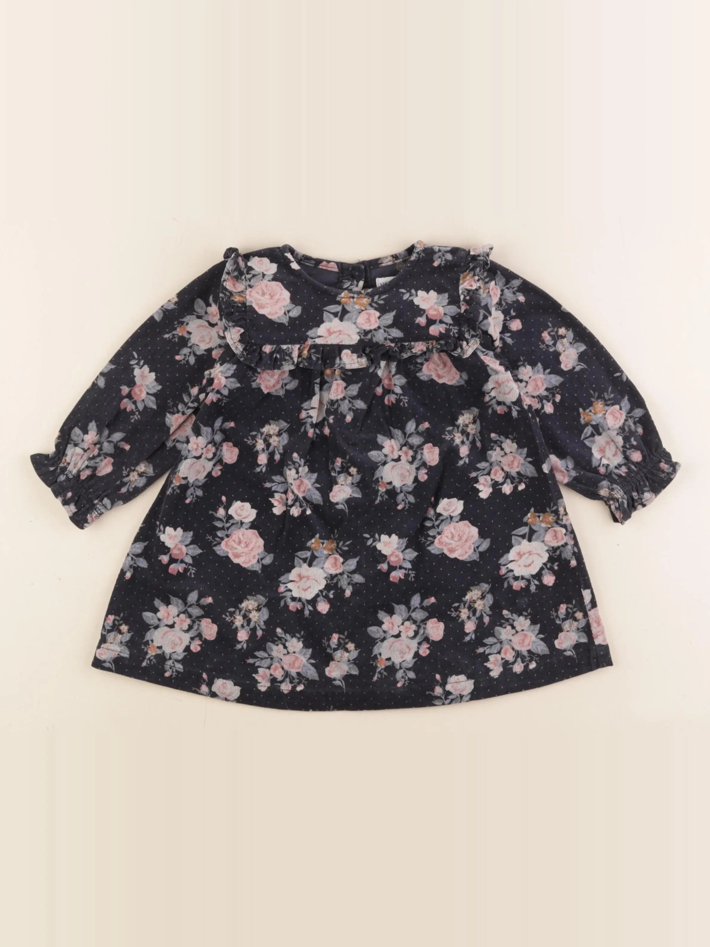 Vertbaudet - robe bleu, rose - 6 mois