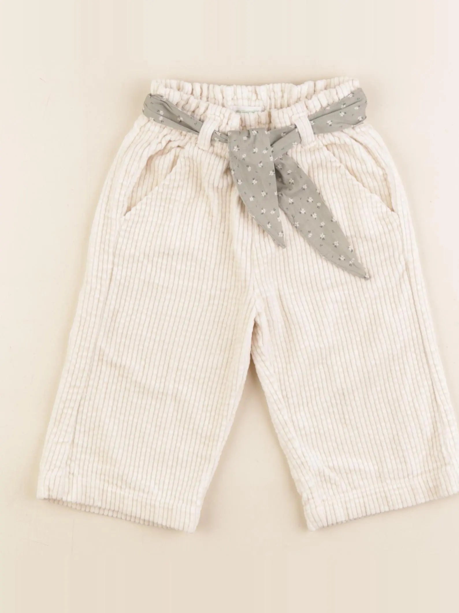 Vertbaudet - pantalon beige - 9 mois