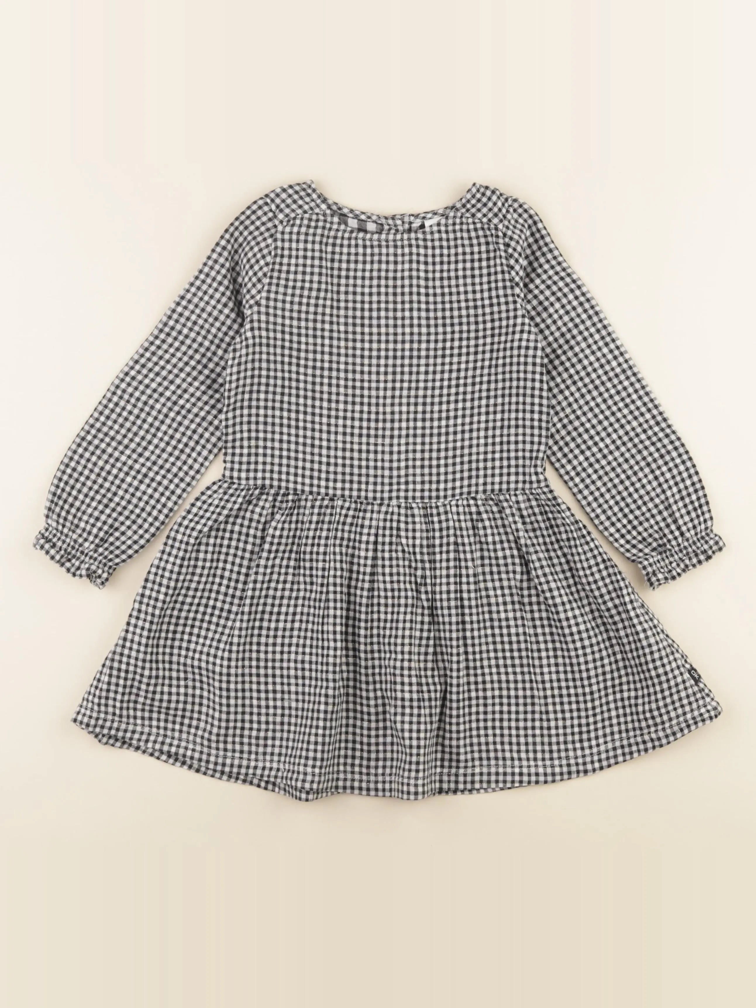 Okaidi - robe blanc, noir, argent - 4 ans