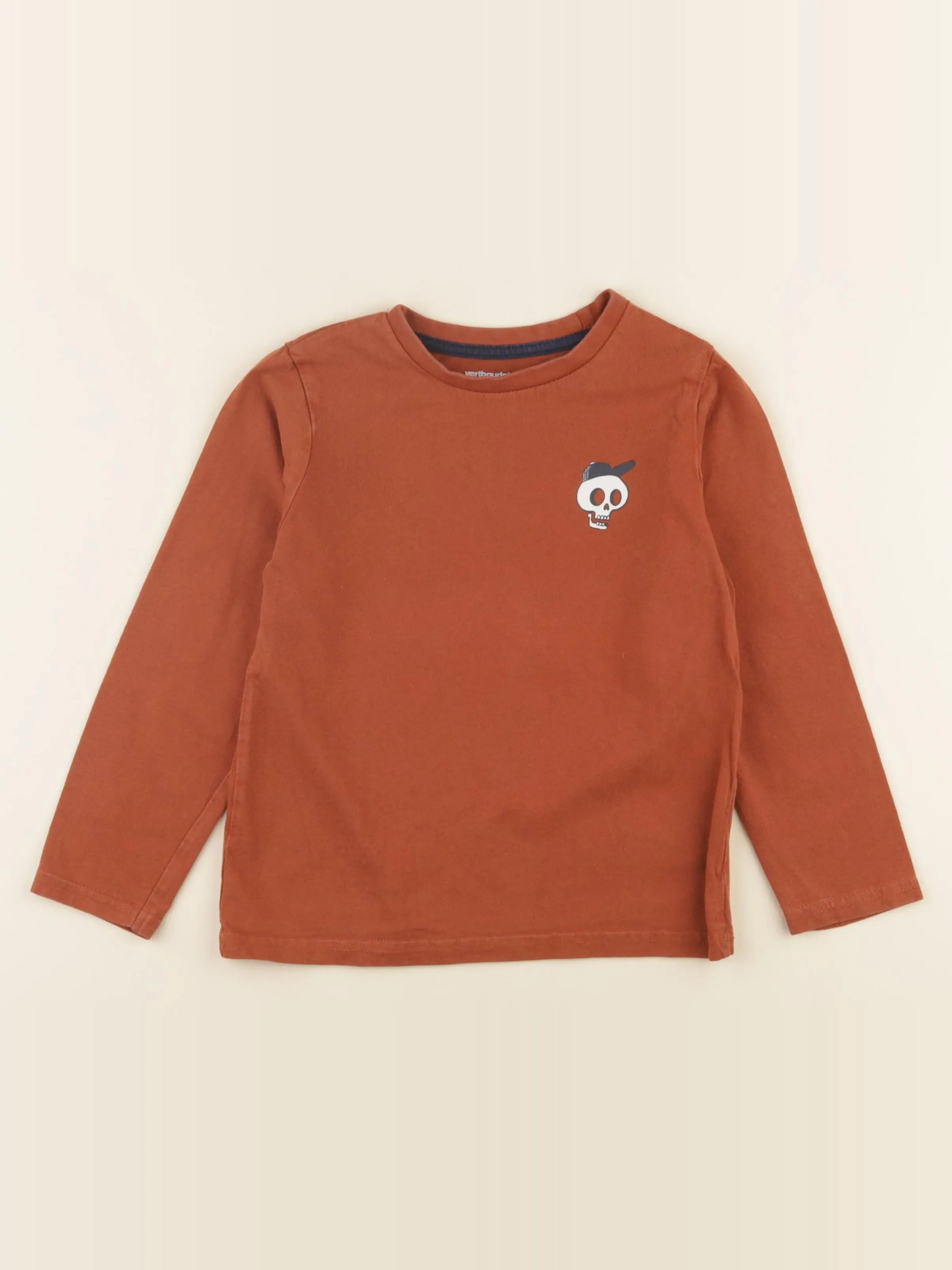 Vertbaudet - tee-shirt marron - 6 ans