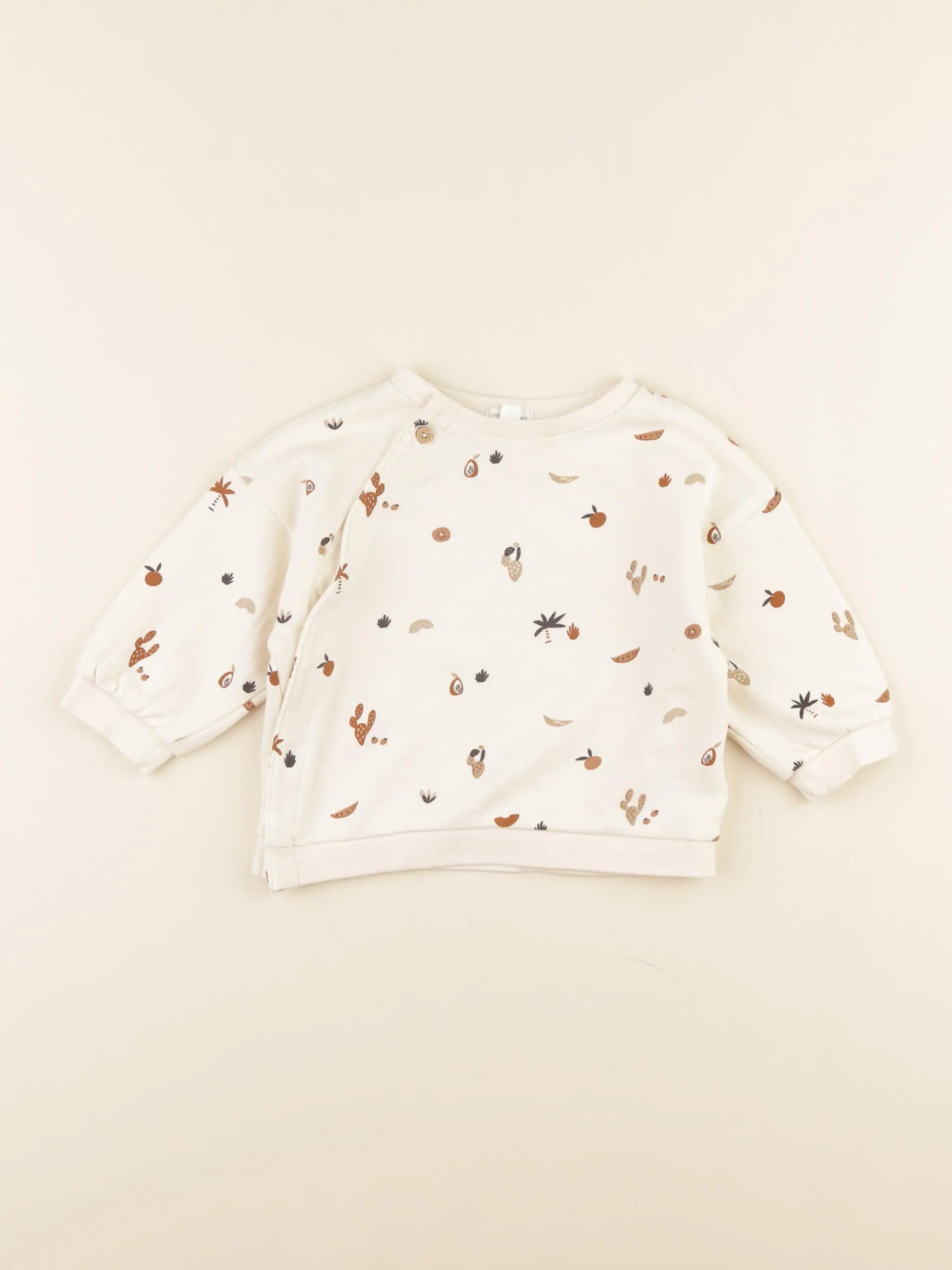 Vertbaudet - sweat beige - 12 mois