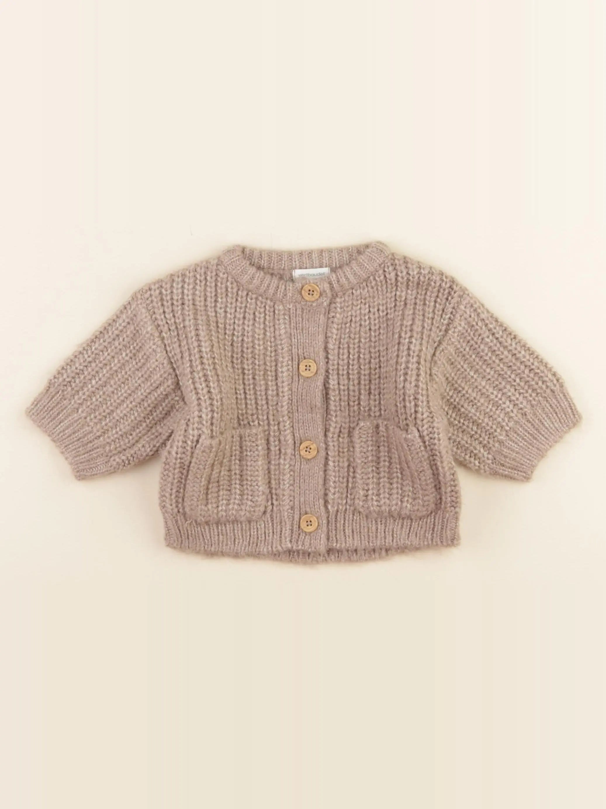 Vertbaudet - gilet marron - 3 mois