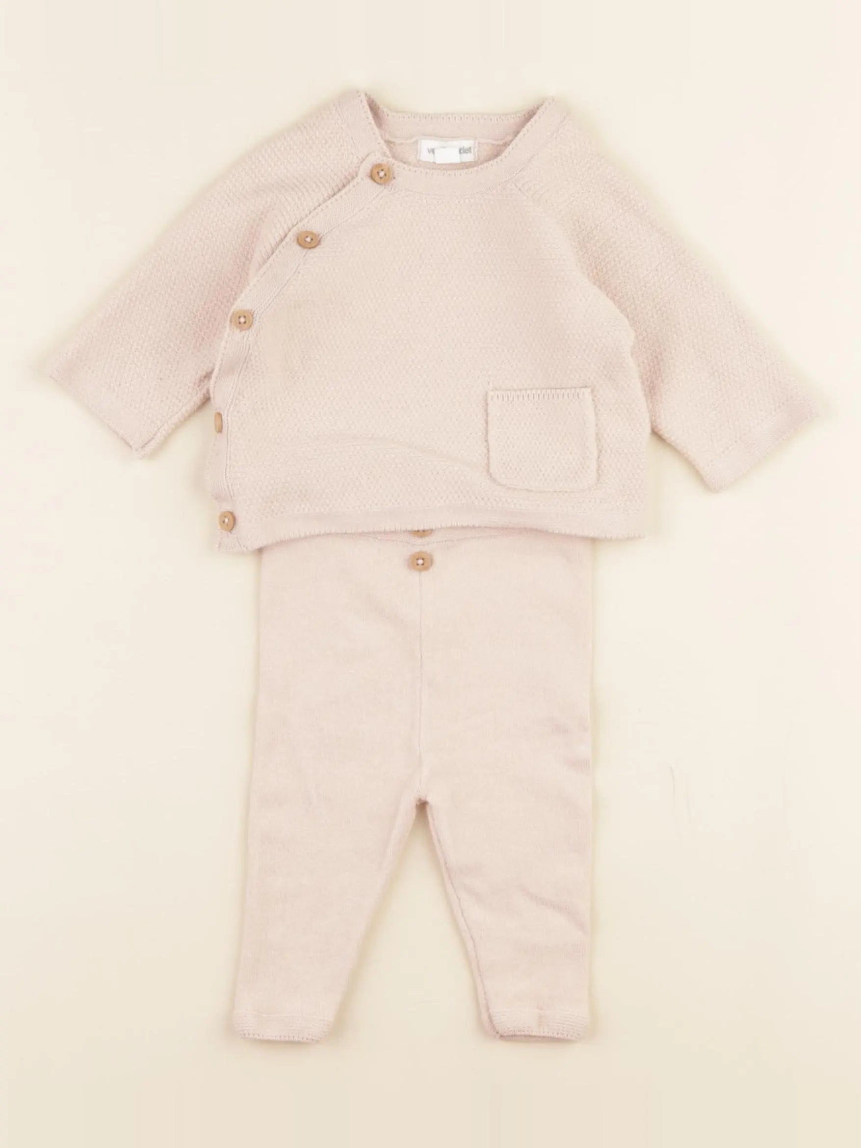 Vertbaudet - ensemble rose - 1 mois