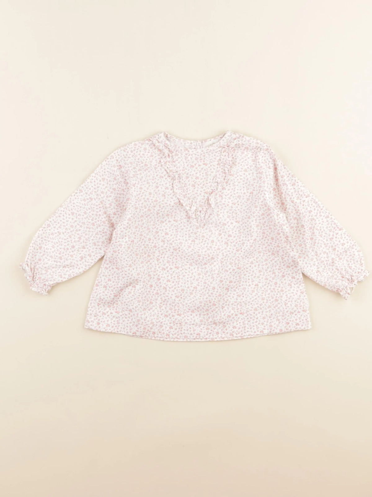 Les Enfantines - blouse blanc, rose - 12 mois