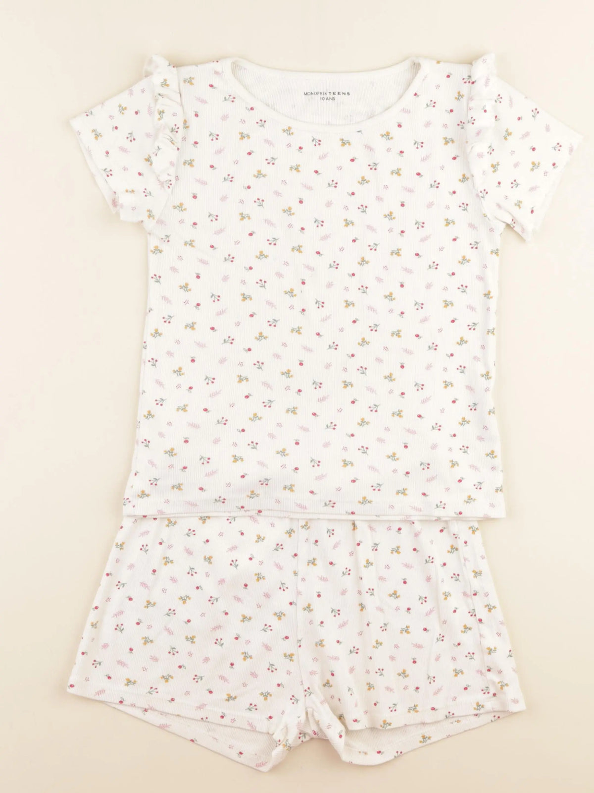 Monoprix - pyjama coton blanc - 10 ans