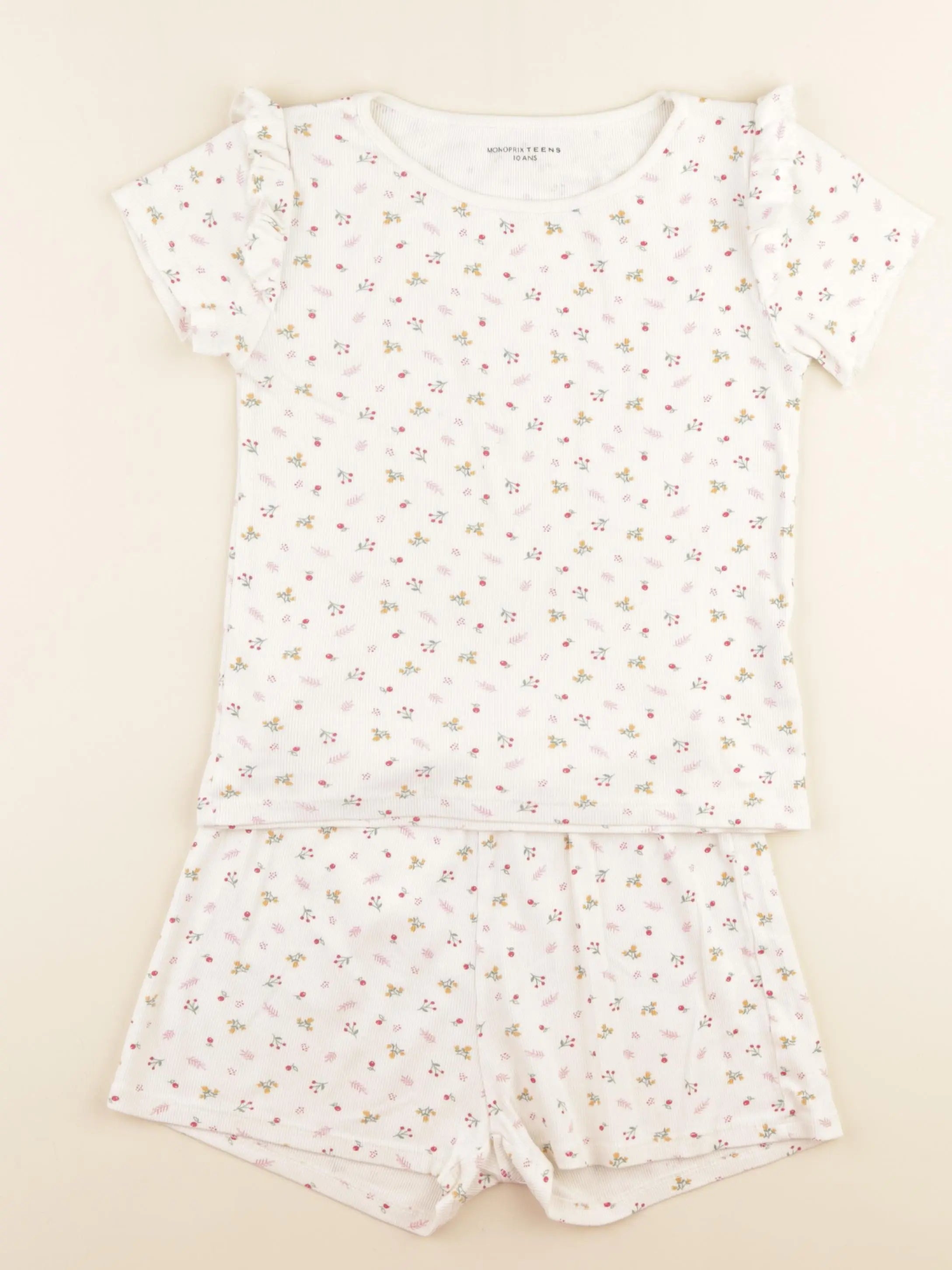 Monoprix - pyjama coton blanc - 10 ans