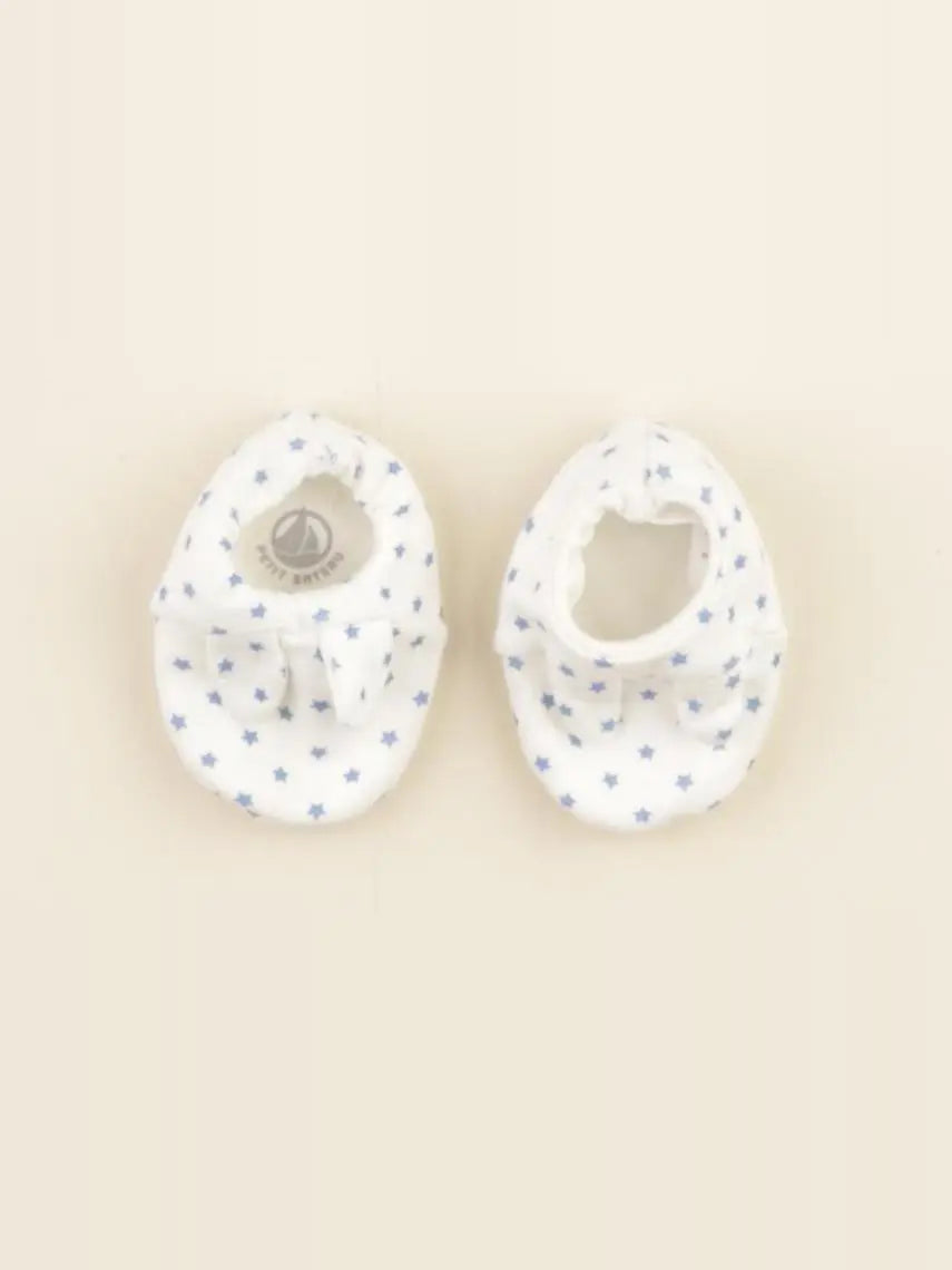 Petit Bateau - chaussons blanc, bleu - pointure 15