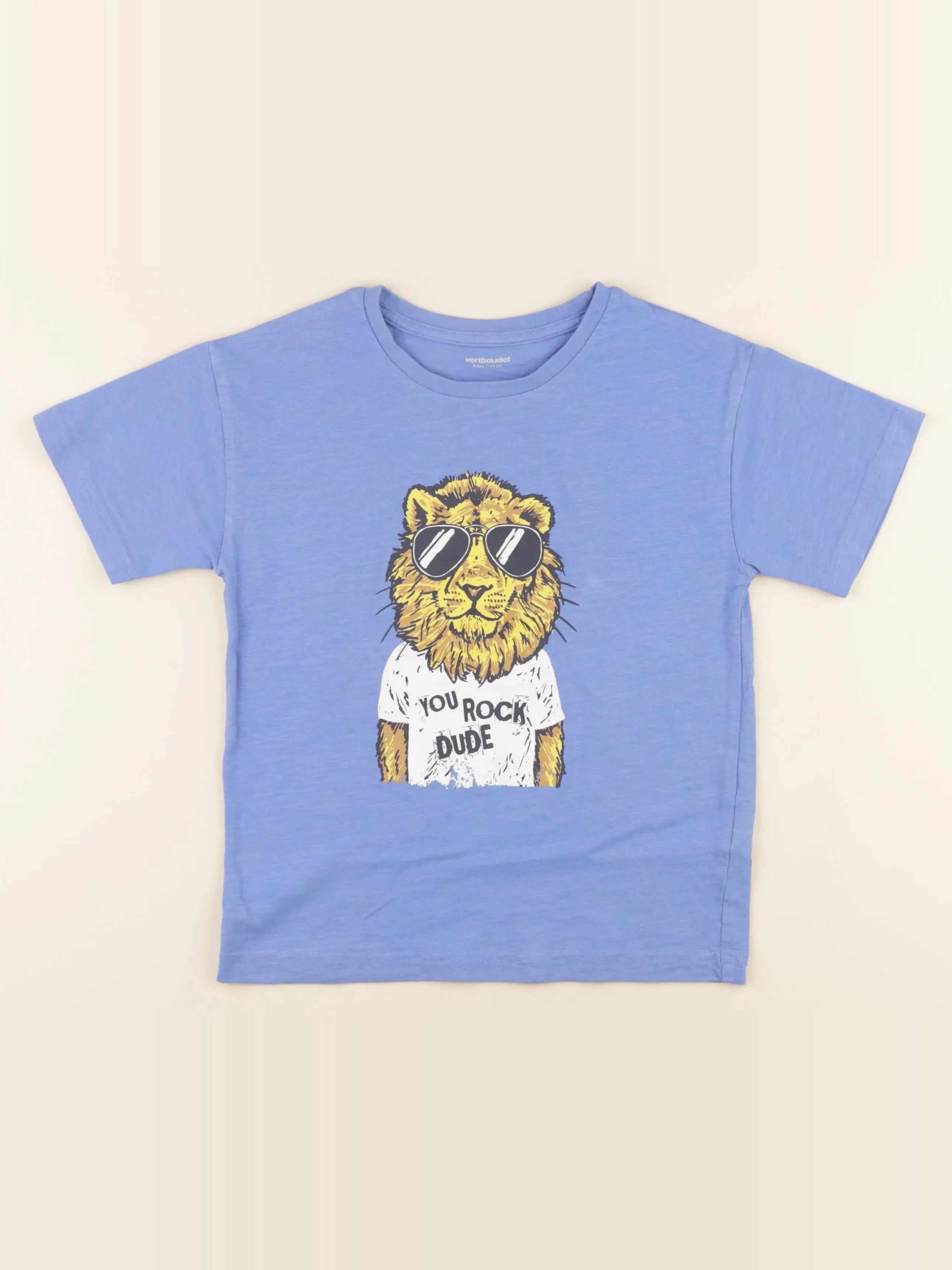 Vertbaudet - tee-shirt bleu - 8 ans