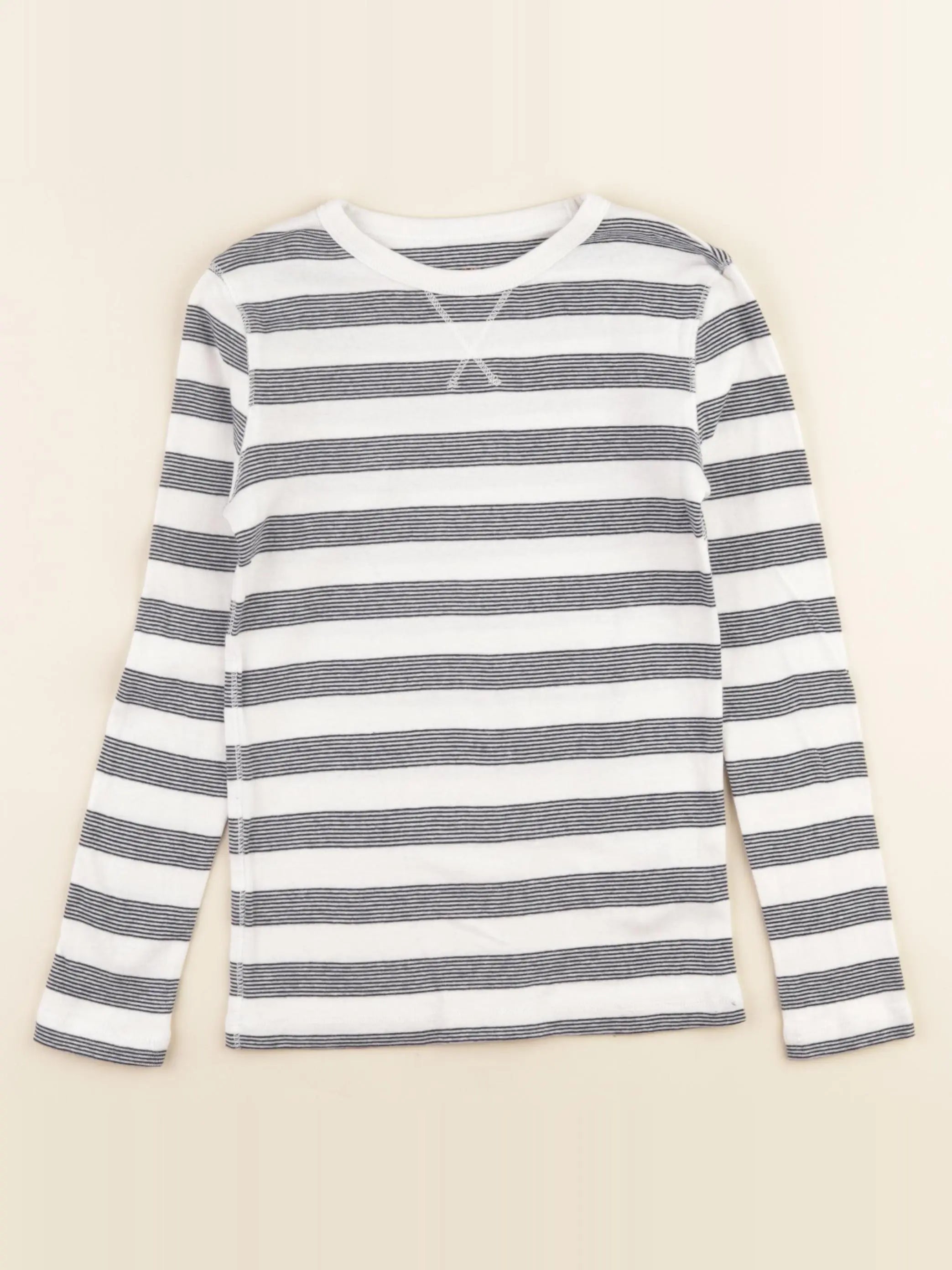 H&M - tee-shirt blanc, bleu - 6/8 ans